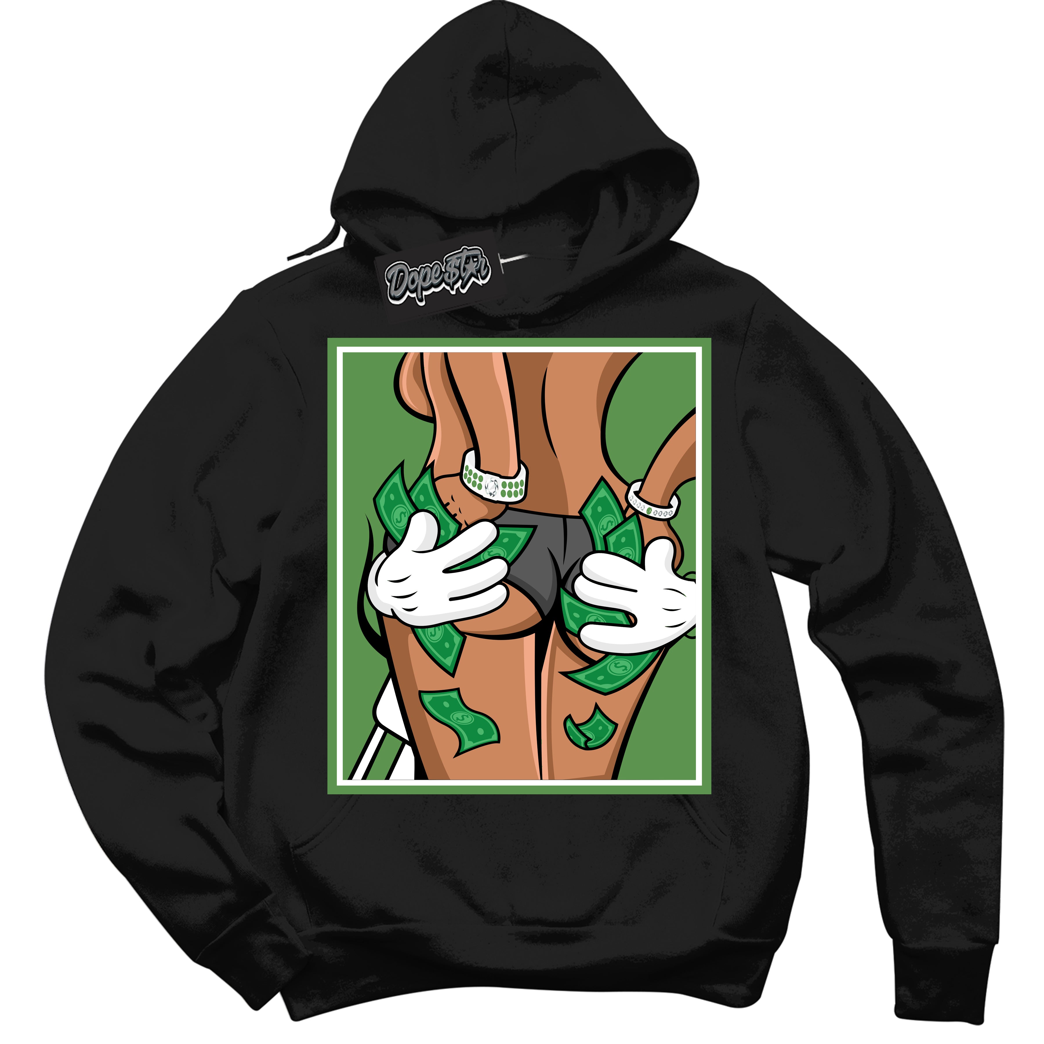 Cool Black Hoodie with “ Money Hands ” design that Perfectly Matches Chlorophyll 1s Jordans.