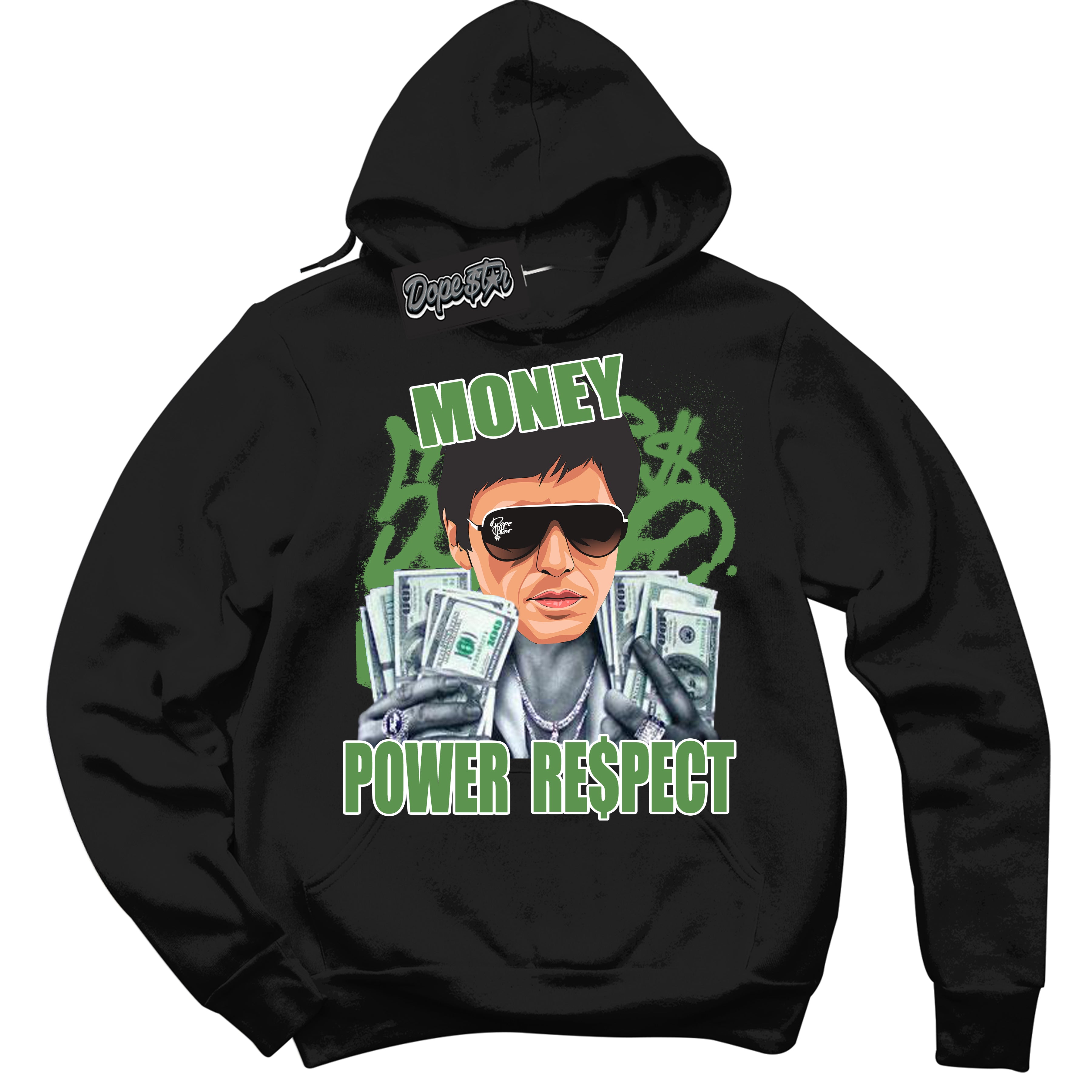 Cool Black Hoodie with “ Tony Montana ” design that Perfectly Matches Chlorophyll 1s Jordans.