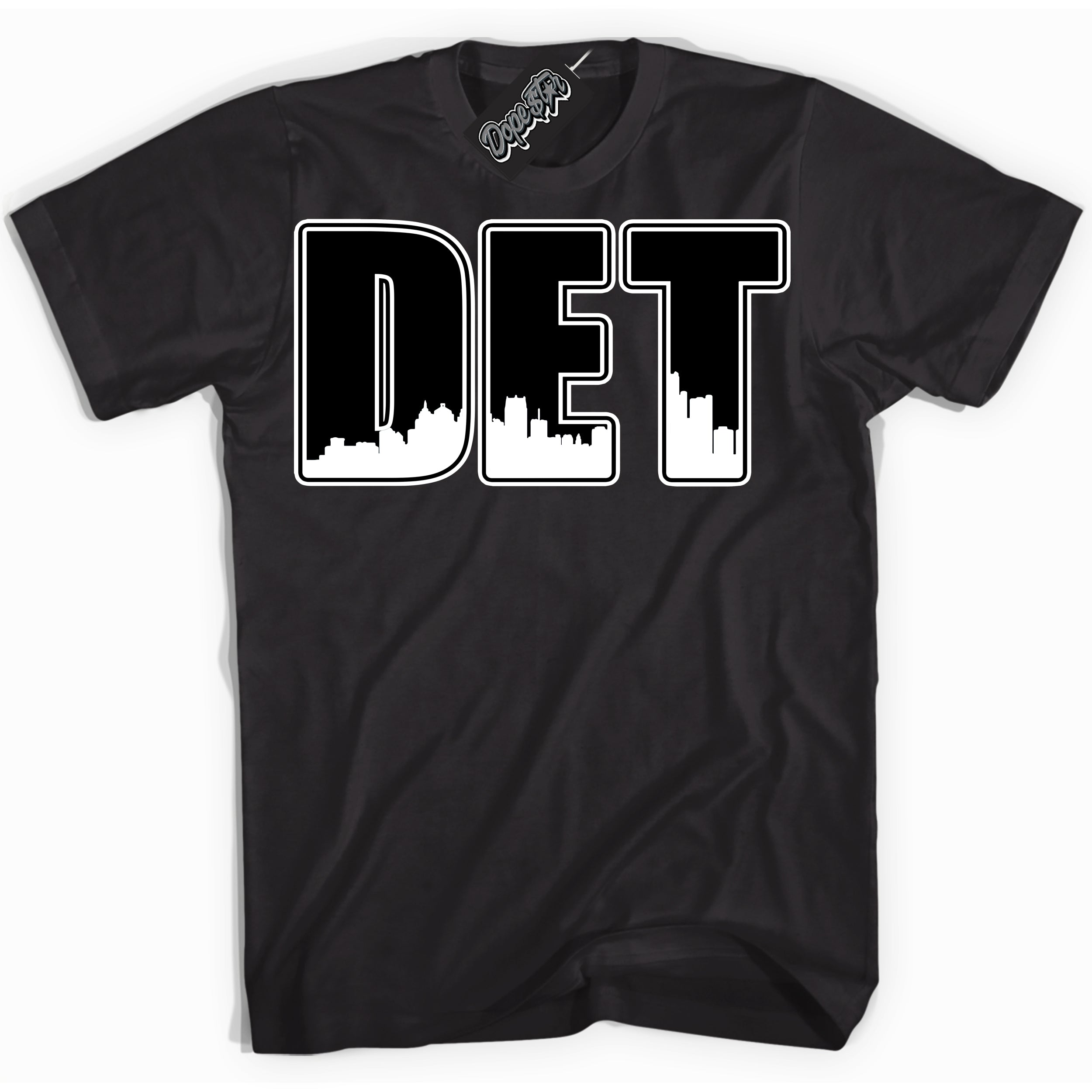 AJ1 Mid Off Noir Toe ‘Detroit’ – Black Streetwear T-Shirt | Sneaker Matching shirt for AJ1 Mid Off Noir Toe | Men's and Women's Streetwear Graphic Tee by Sneaker Shirts Outlet.