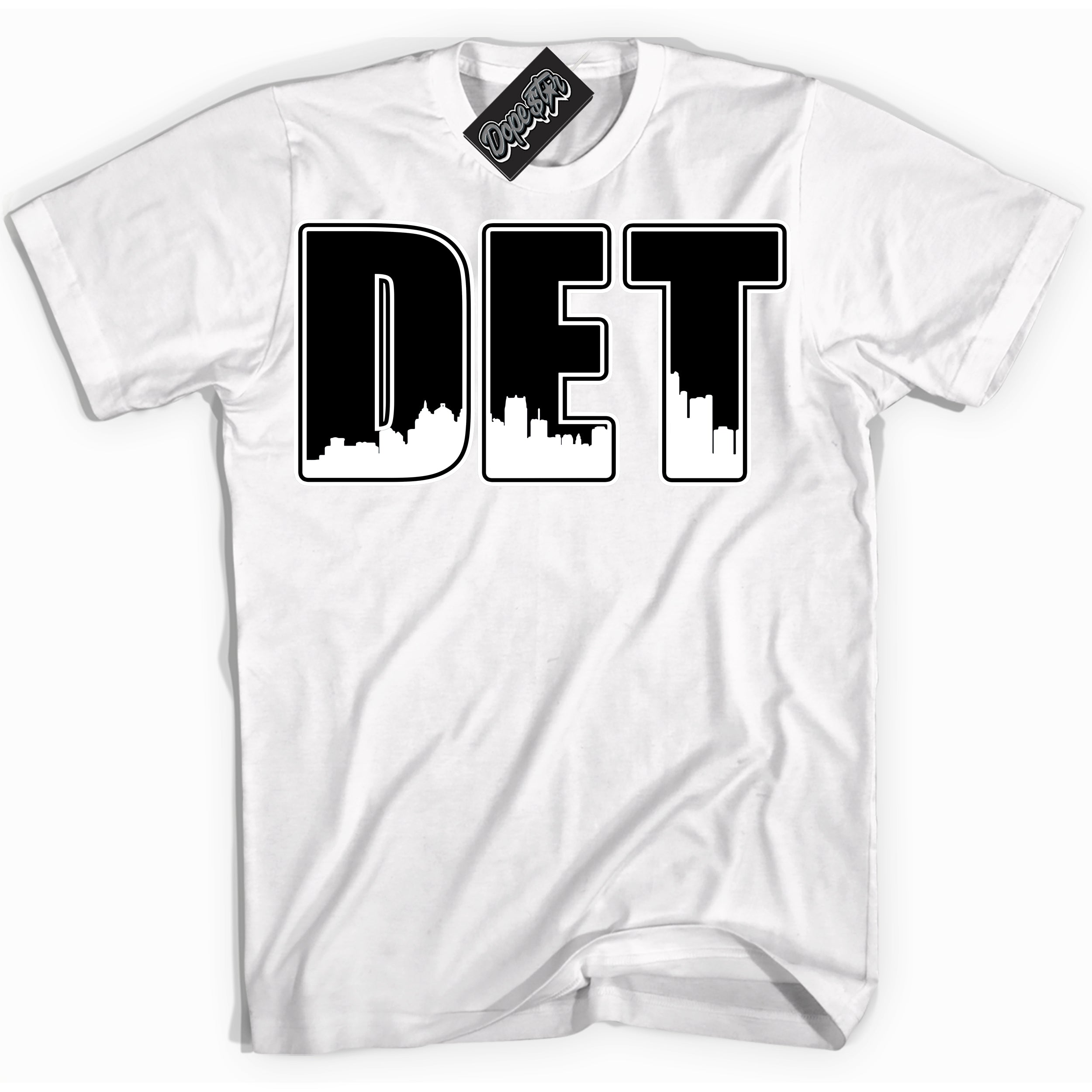 AJ1 Mid Off Noir Toe ‘Detroit’ – White Streetwear T-Shirt | Sneaker Matching shirt for AJ1 Mid Off Noir Toe | Men's and Women's Streetwear Graphic Tee by Sneaker Shirts Outlet.