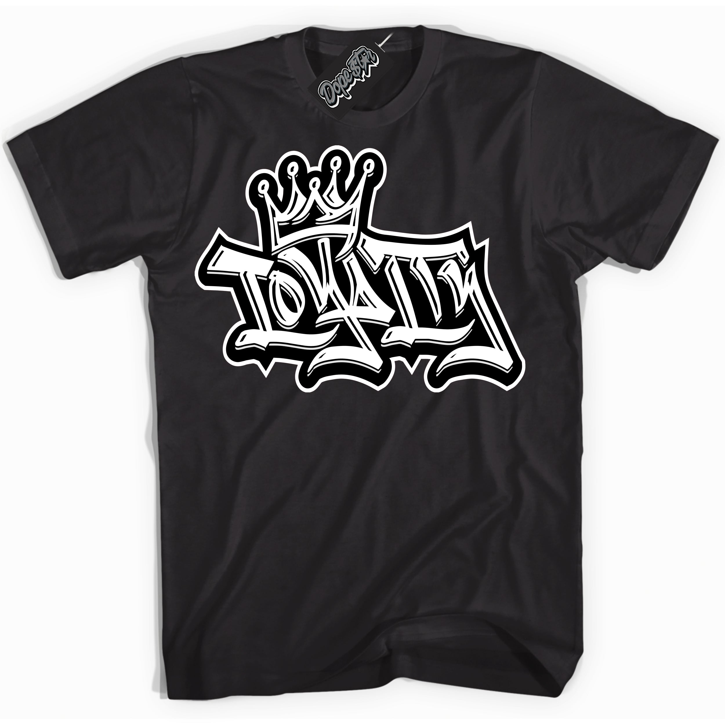 AJ1 Mid Off Noir Toe ‘Loyalty Crown’ – Black Streetwear T-Shirt | Sneaker Matching shirt for AJ1 Mid Off Noir Toe | Men's and Women's Streetwear Graphic Tee by Sneaker Shirts Outlet.