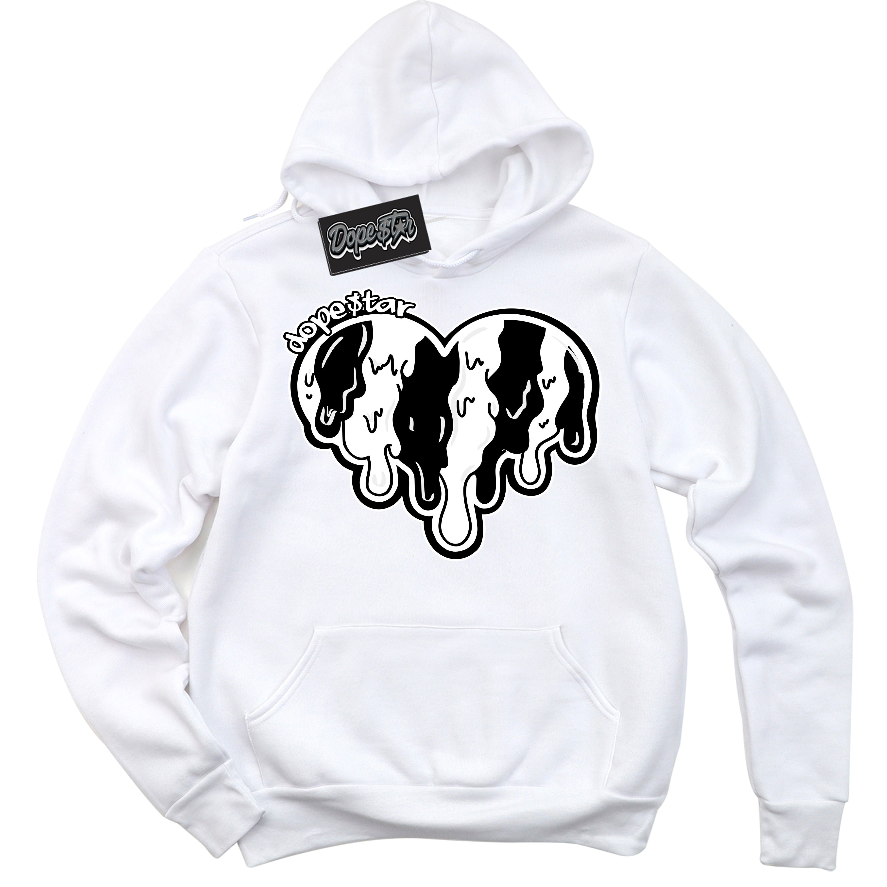 AJ1 Mid Off Noir Toe ‘Melting Heart’ – White Streetwear Hoodie | Sneaker Matching sweatshirt for AJ1 Mid Off Noir Toe | Men's and Women's Streetwear Graphic Hoodie by Sneaker Shirts Outlet.