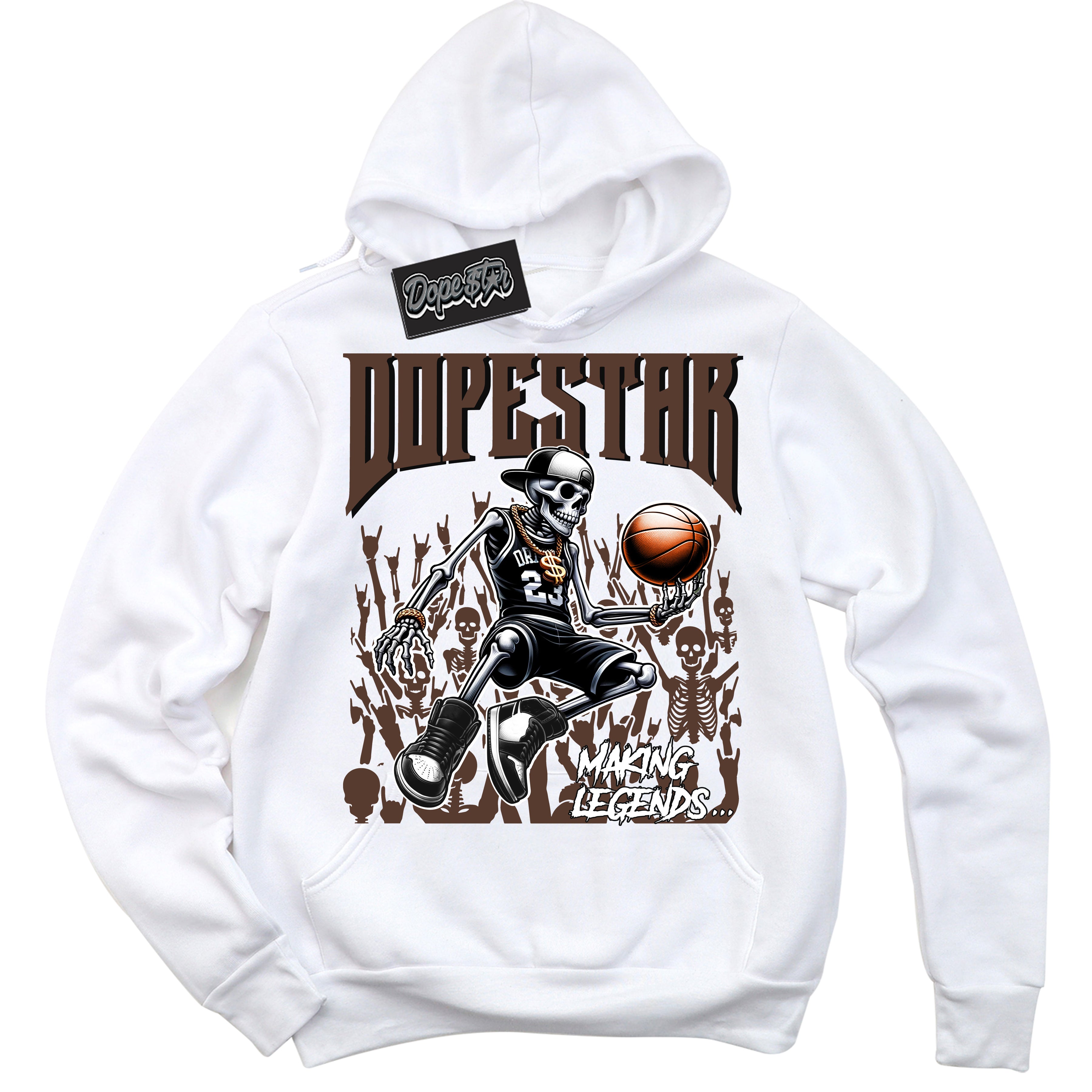 Cool White Hoodie with “ Making Legends ” design that Perfectly Matches Palomino 1s Sneakers.
