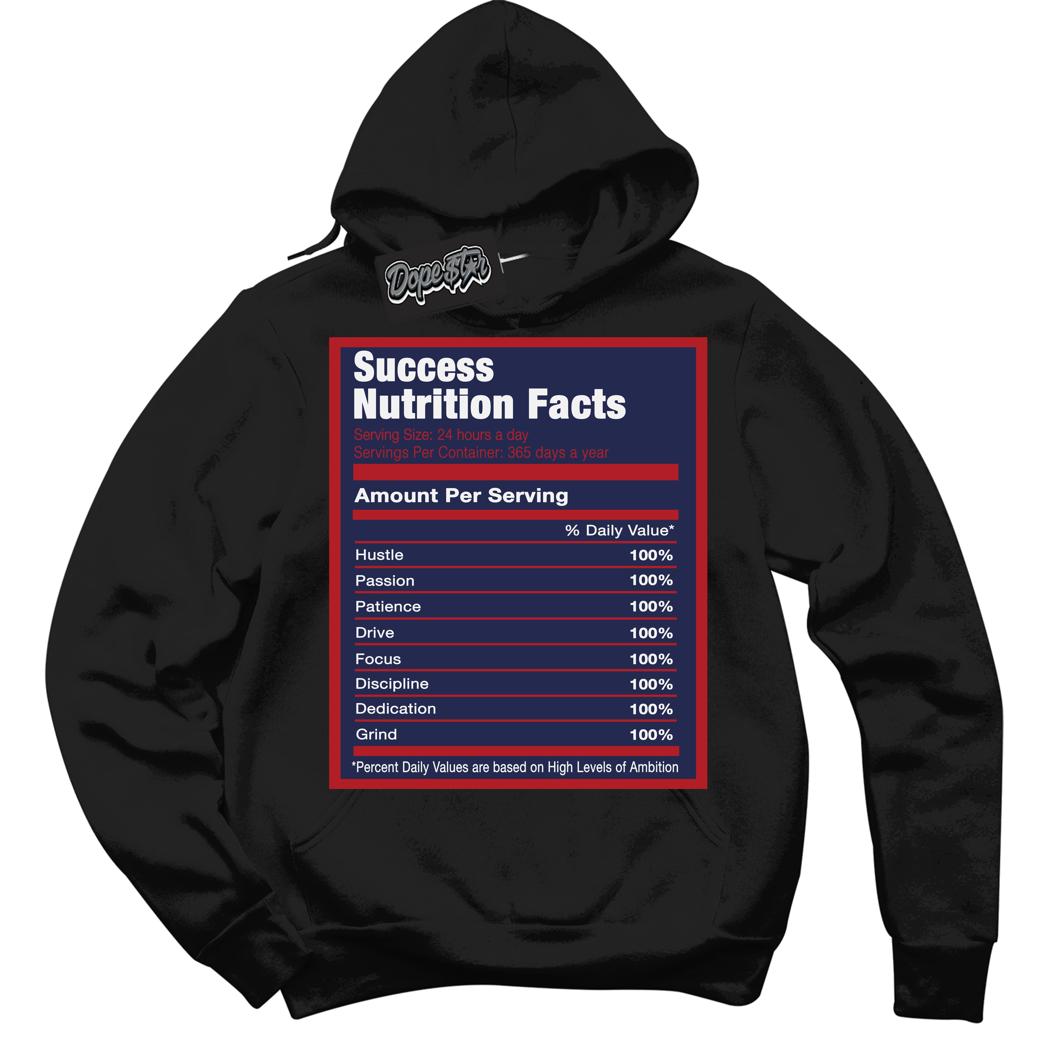 Cool Black Hoodie with “Success Nutrition” design that Perfectly Matches Howard University 1s Jordans.