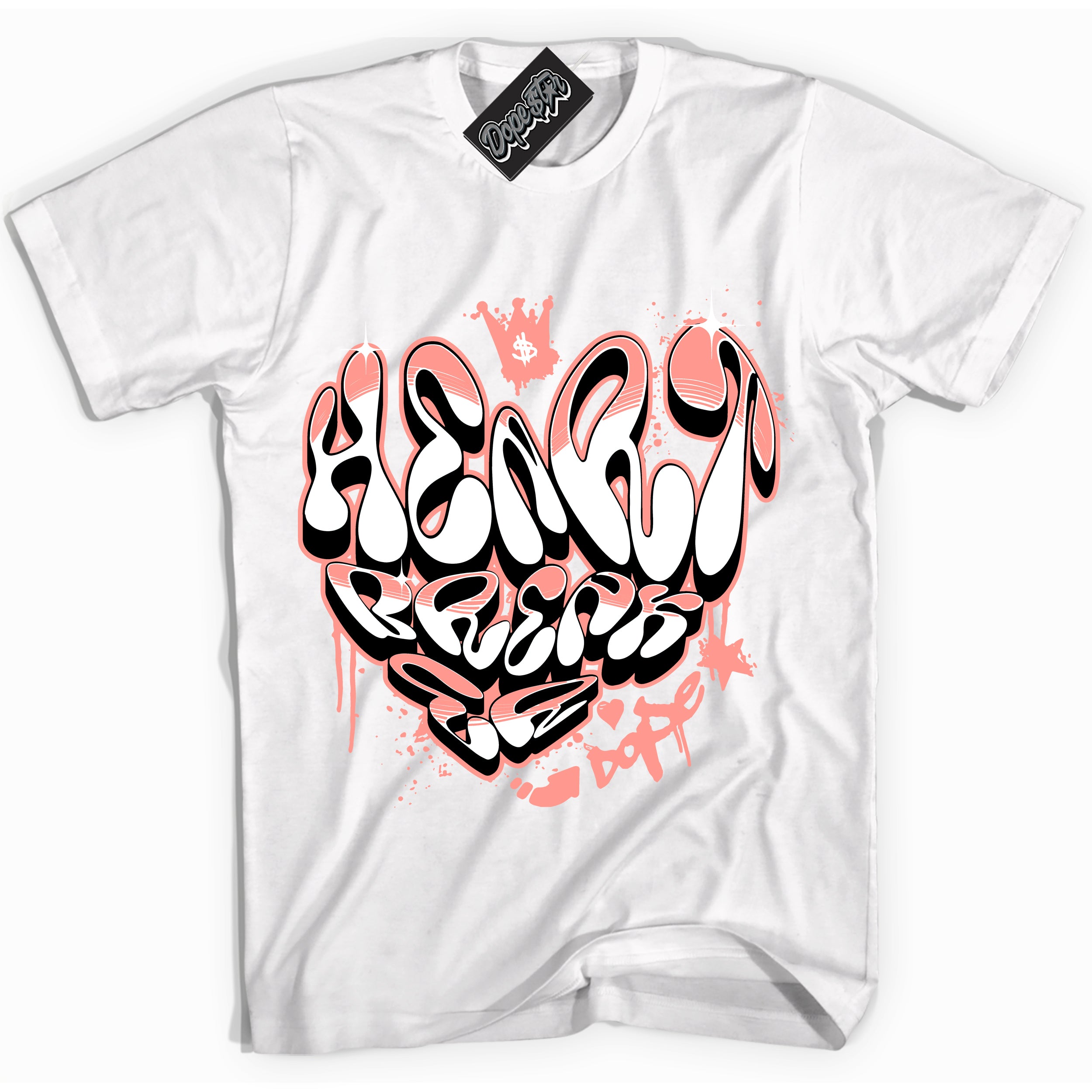 Cool White Shirt with “Heartbreaker Graffiti” design that perfectly matches the Paris Saint-Germain 1s Jordans.