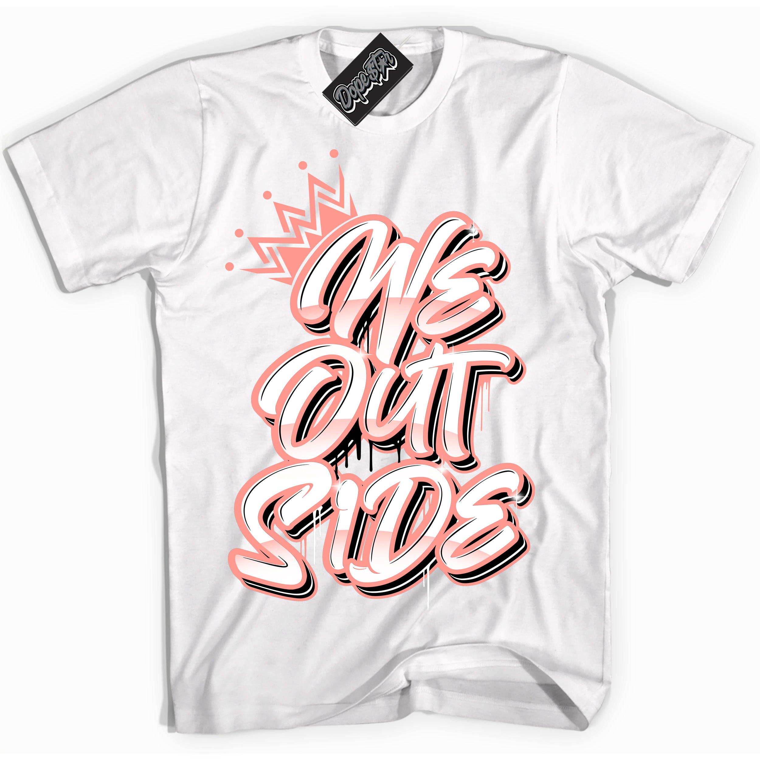 Cool White Shirt with “We Outside” design that perfectly matches the Paris Saint-Germain 1s Jordans.