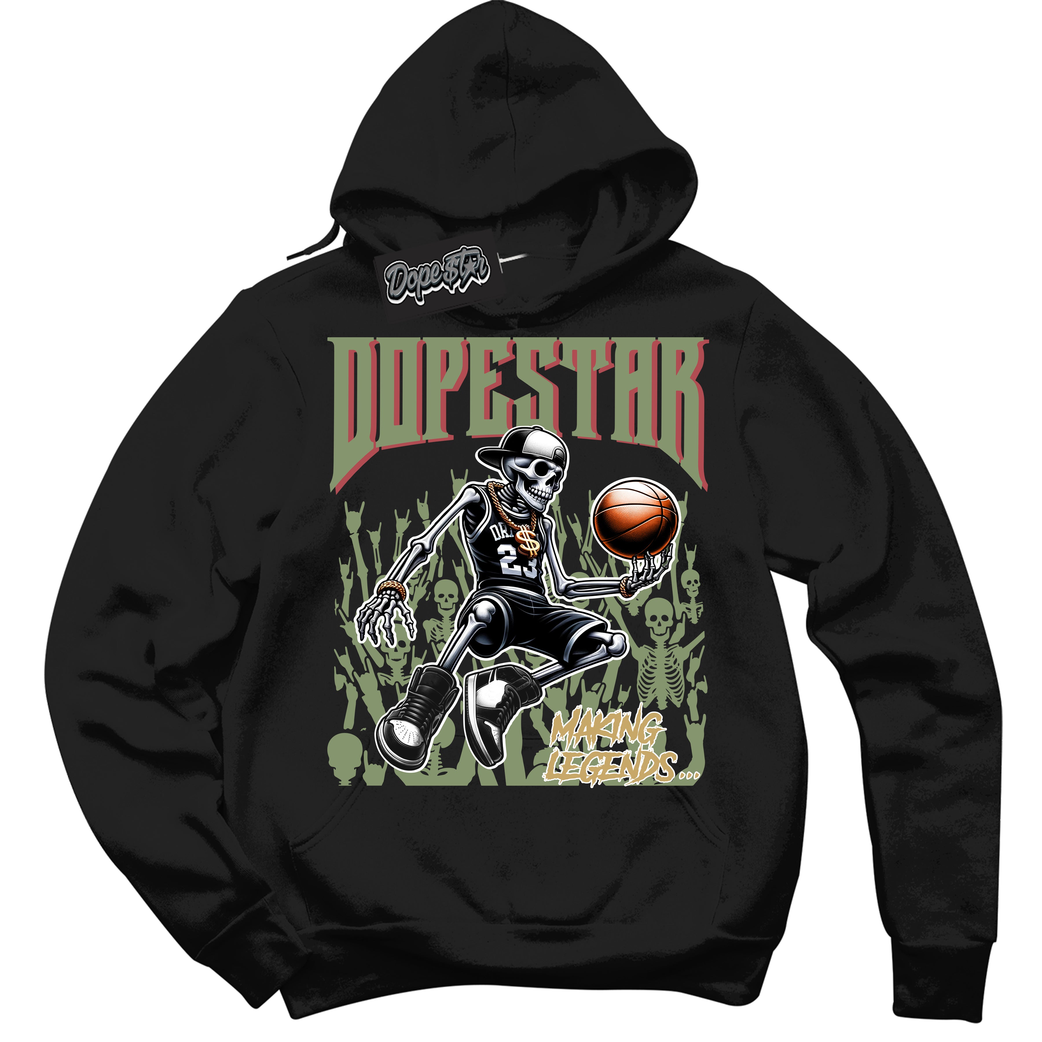 Cool Black Hoodie with “ Making Legends ” design that Perfectly Matches Year Of The Dragon 1s Sneakers.