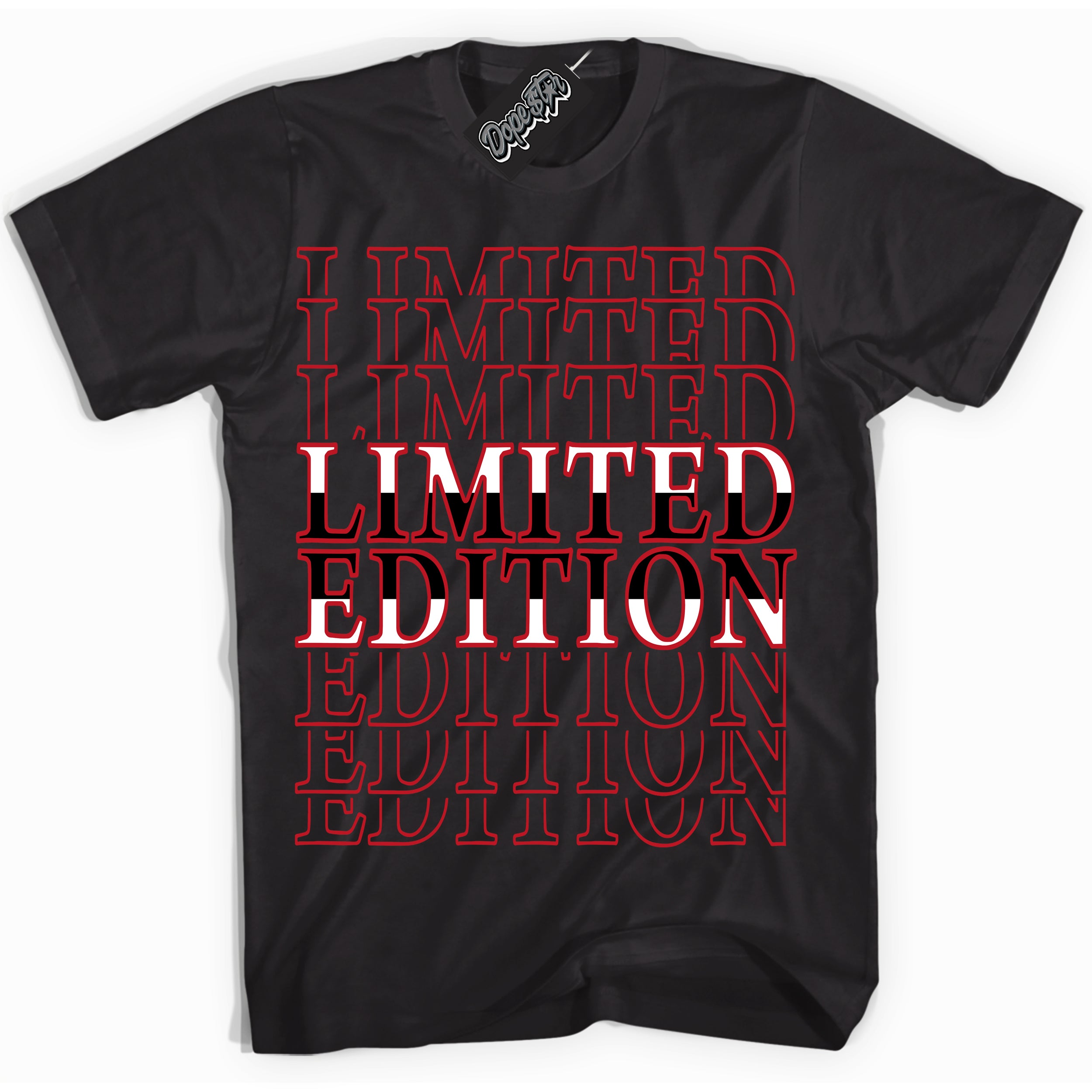 Cool Black Shirt with “ Limited Edition ” design that perfectly matches Trophy Room 1s Jordans.