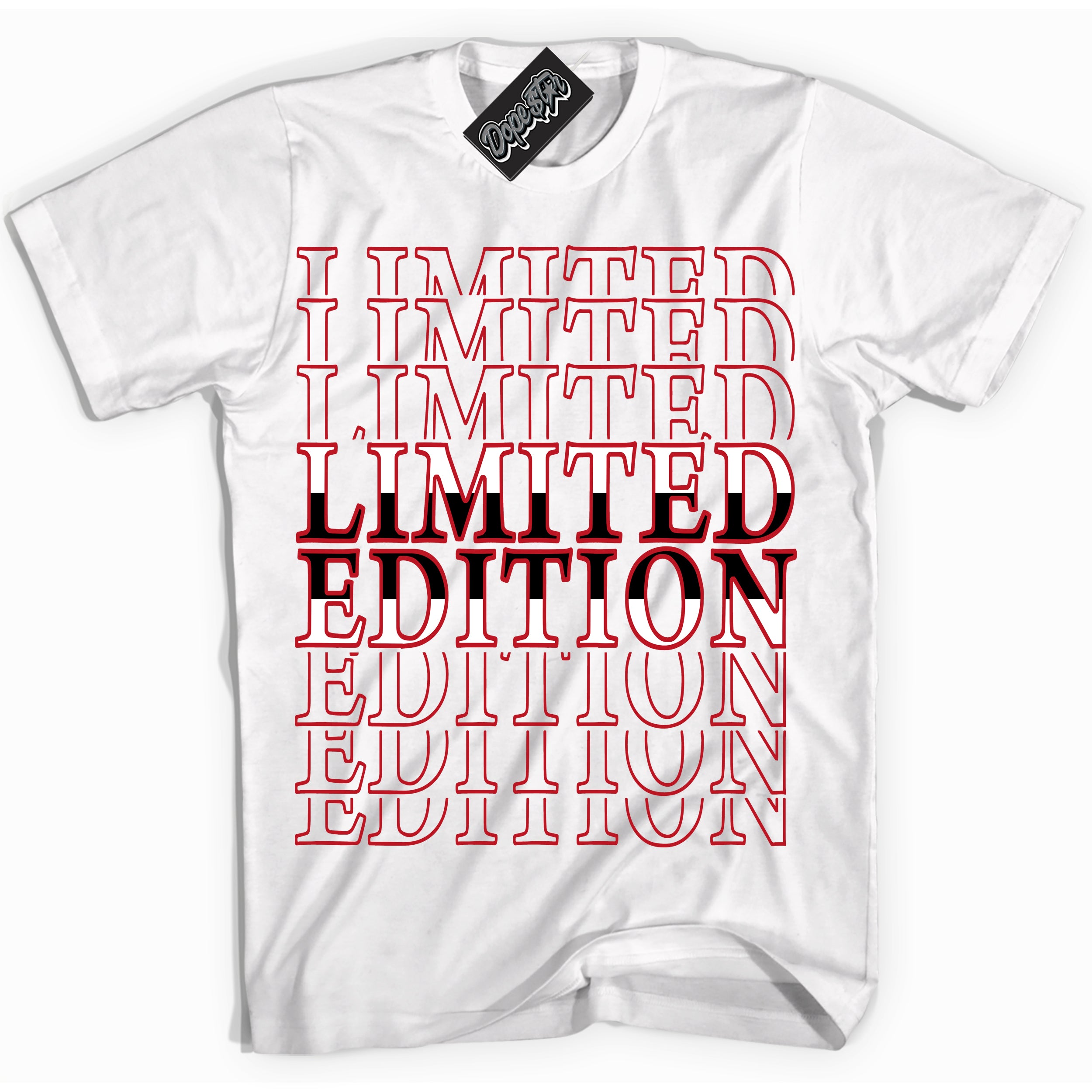 Cool White Shirt with “ Limited Edition ” design that perfectly matches Trophy Room 1s Jordans.