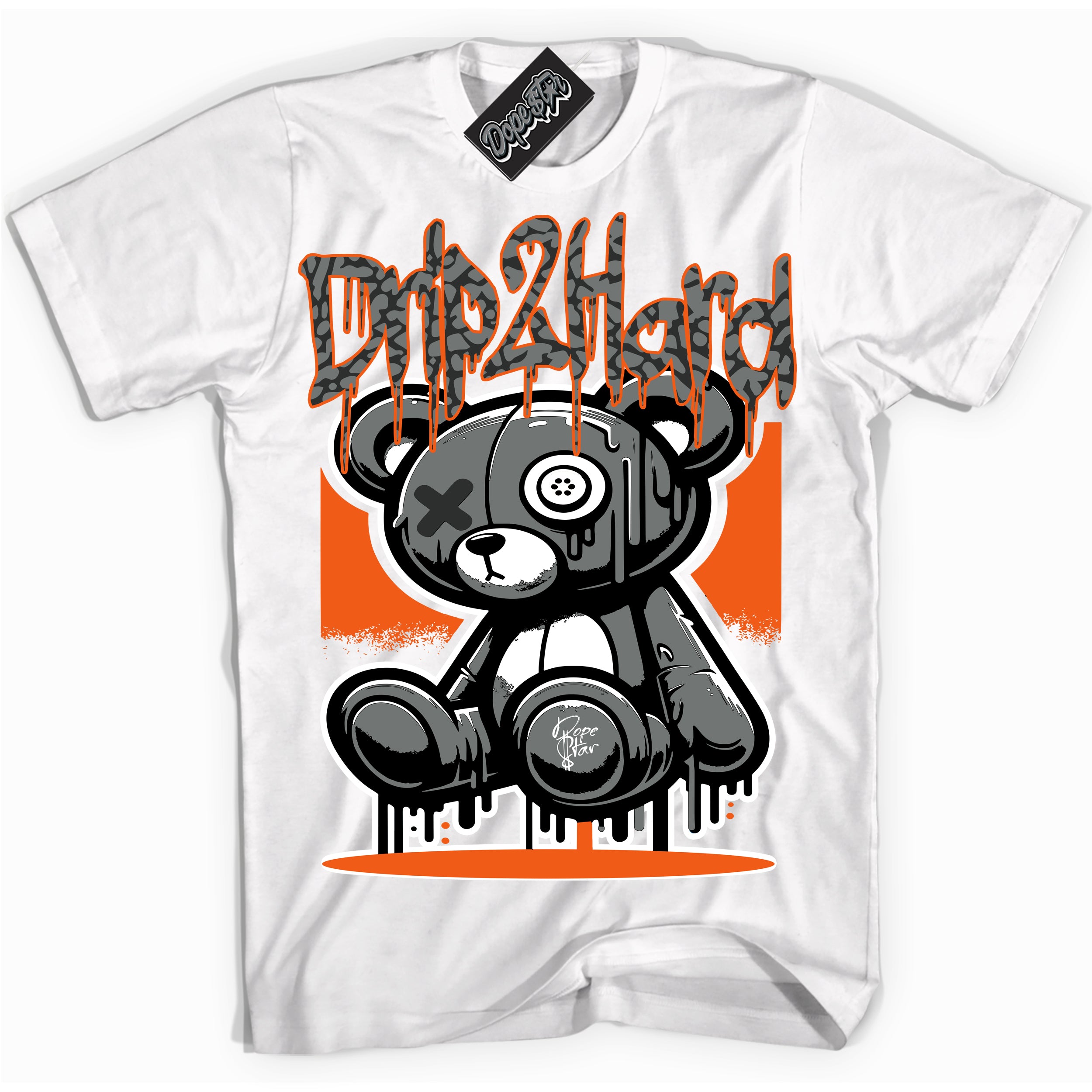 Cool White graphic tee with “ Drip 2 Hard ” design, that perfectly matches Fear Pack 3s sneakers