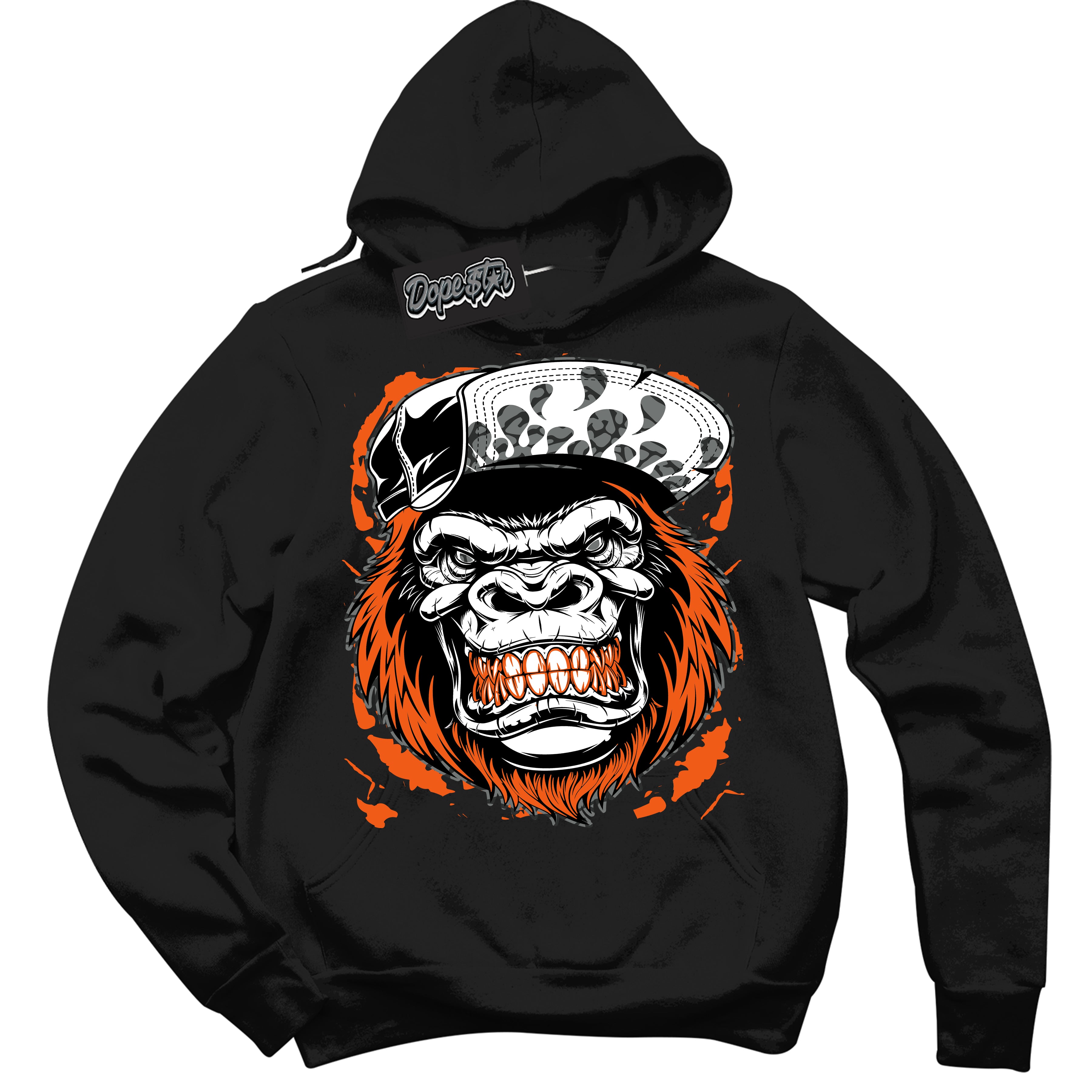 Cool Black Graphic DopeStar Hoodie with “ Gorilla Beast “ print, that perfectly matches Fear Pack 3s sneakers