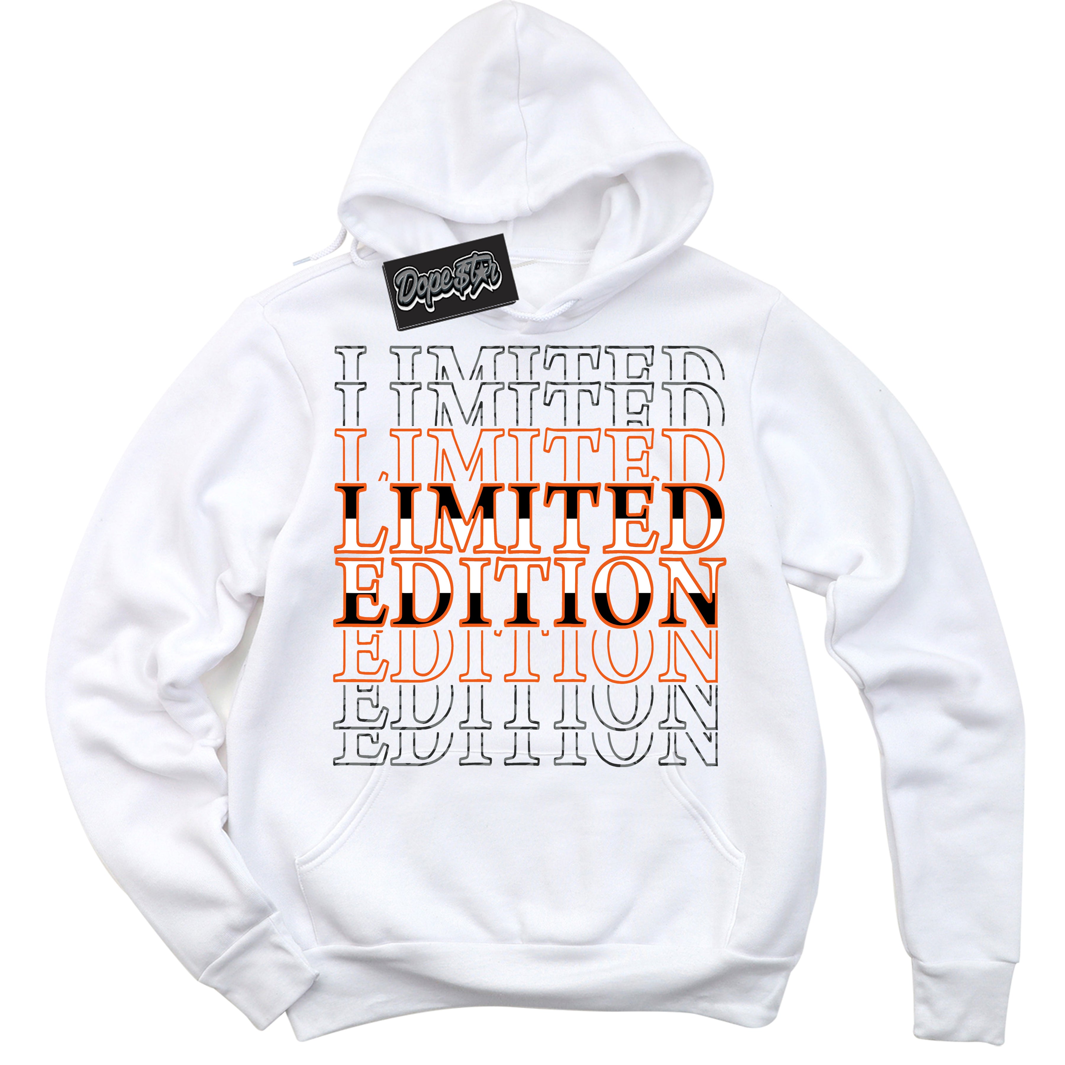 Cool White Graphic DopeStar Hoodie with “ Limited Edition “ print, that perfectly matches Fear Pack 3s sneakers