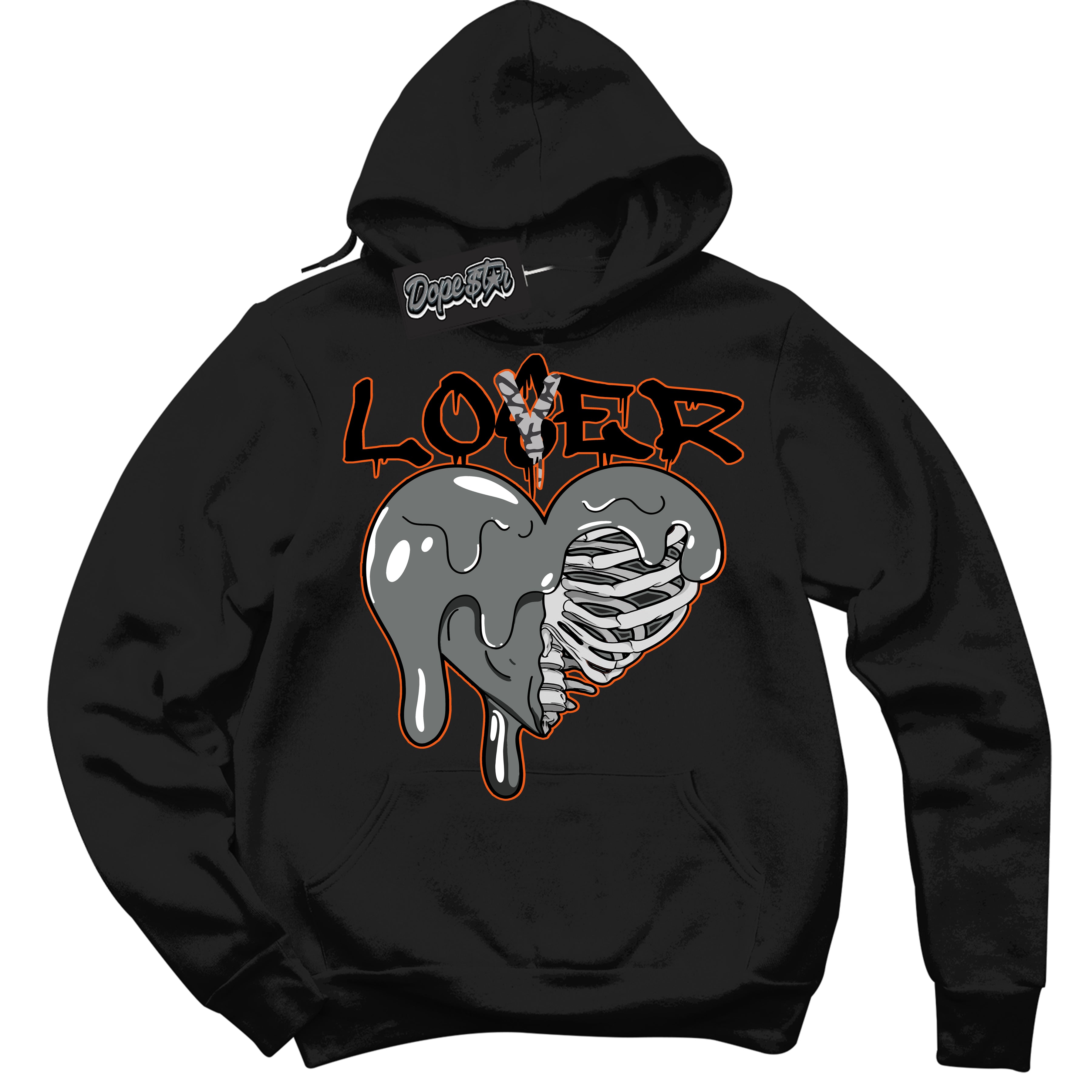 Cool Black Graphic DopeStar Hoodie with “ Lover Loser “ print, that perfectly matches Fear Pack 3s sneakers