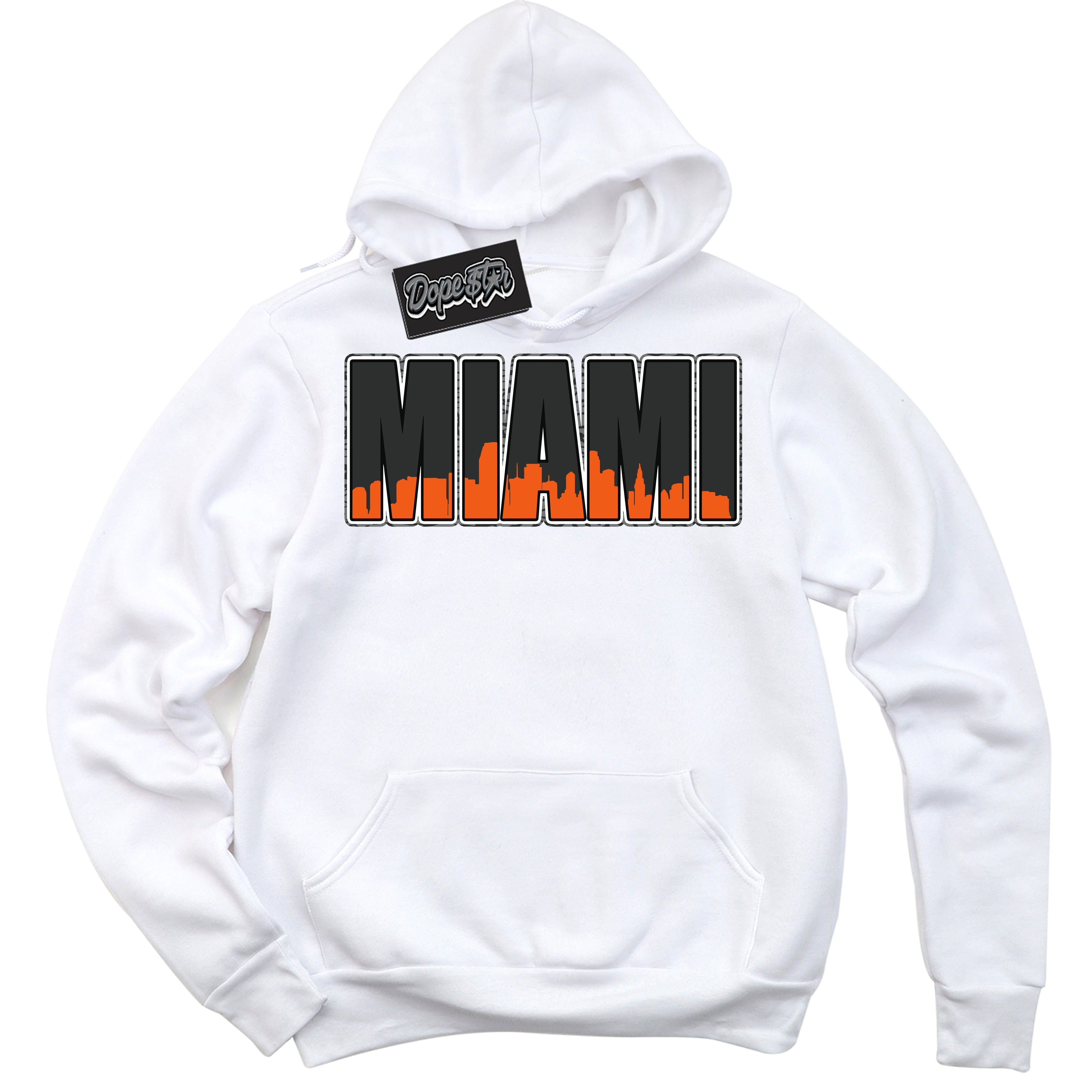 Cool White Graphic DopeStar Hoodie with “ Miami “ print, that perfectly matches Fear Pack 3s sneakers
