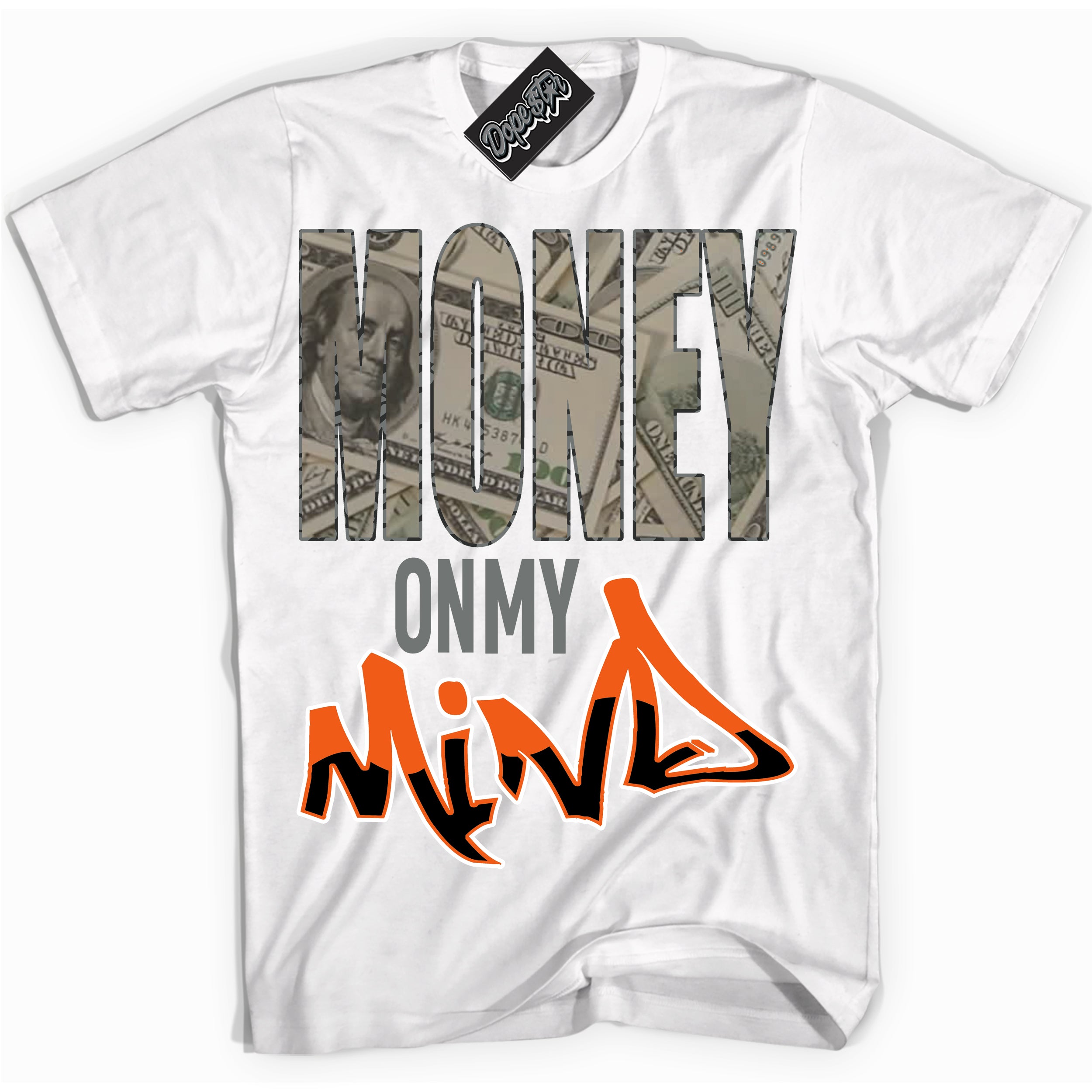 Cool White graphic tee with “ Money On My Mind ” design, that perfectly matches Fear Pack 3s sneakers