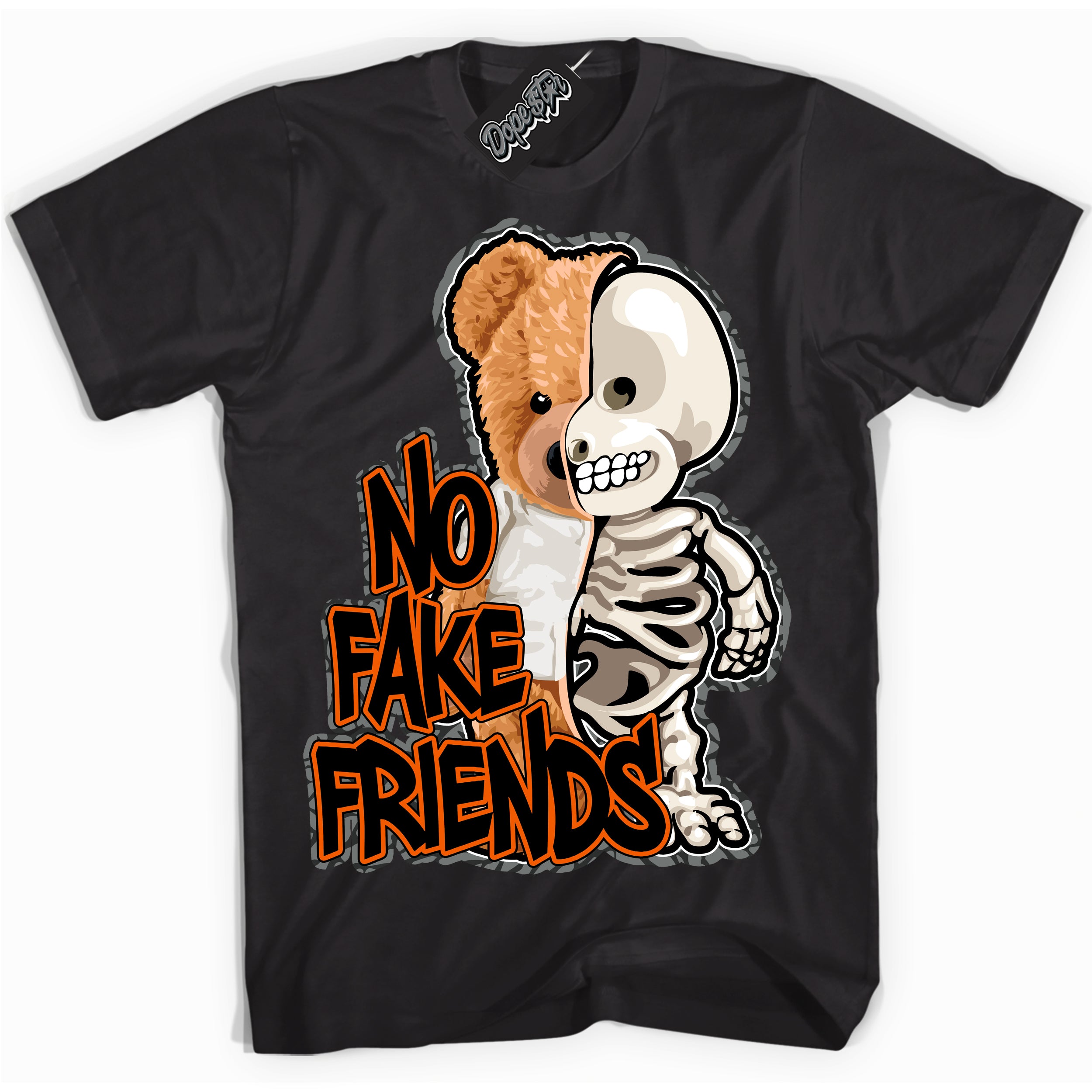 Cool Black graphic tee with “ No Fake Friends ” design, that perfectly matches Fear Pack 3s sneakers