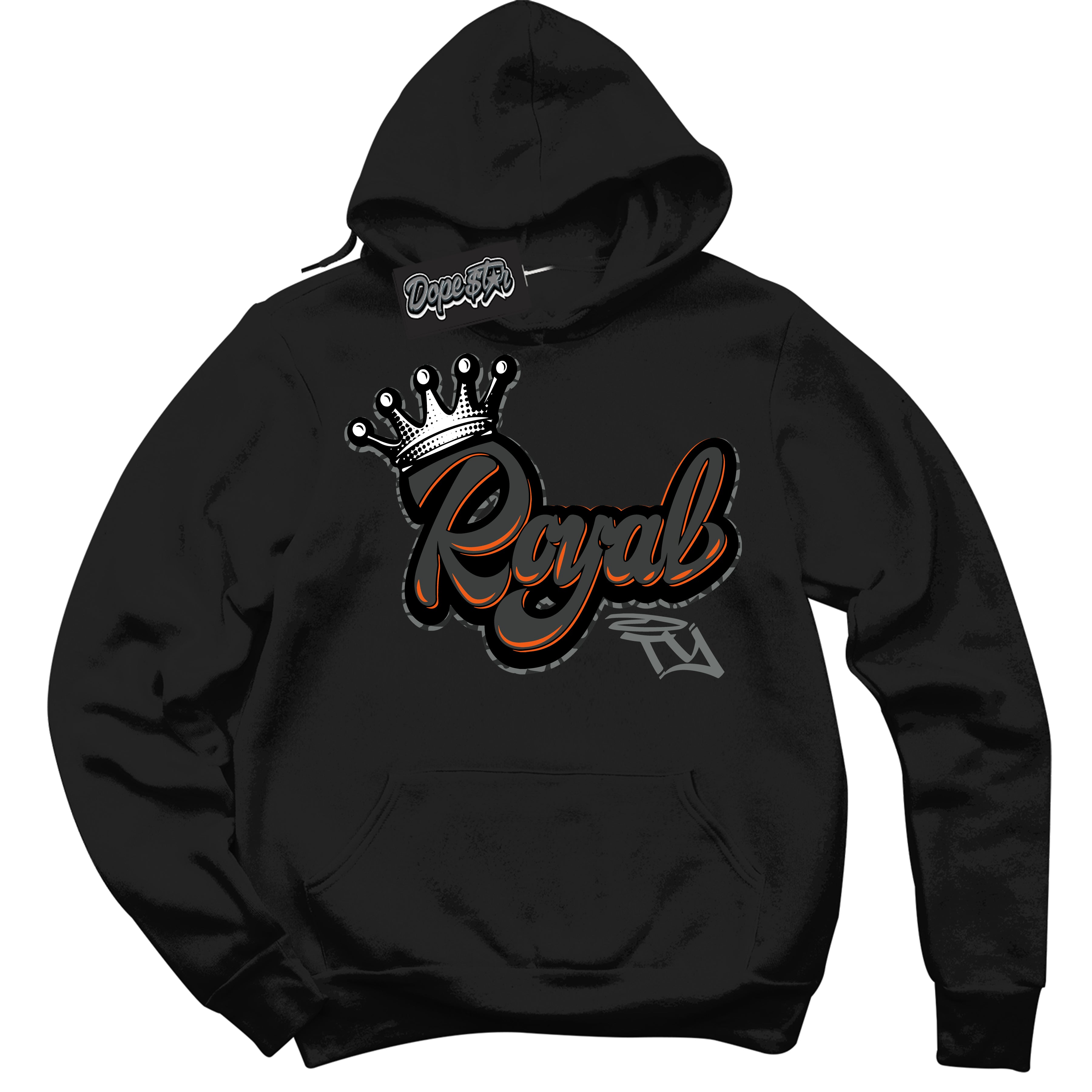 Cool Black Graphic DopeStar Hoodie with “ Royalty “ print, that perfectly matches Fear Pack 3s sneakers