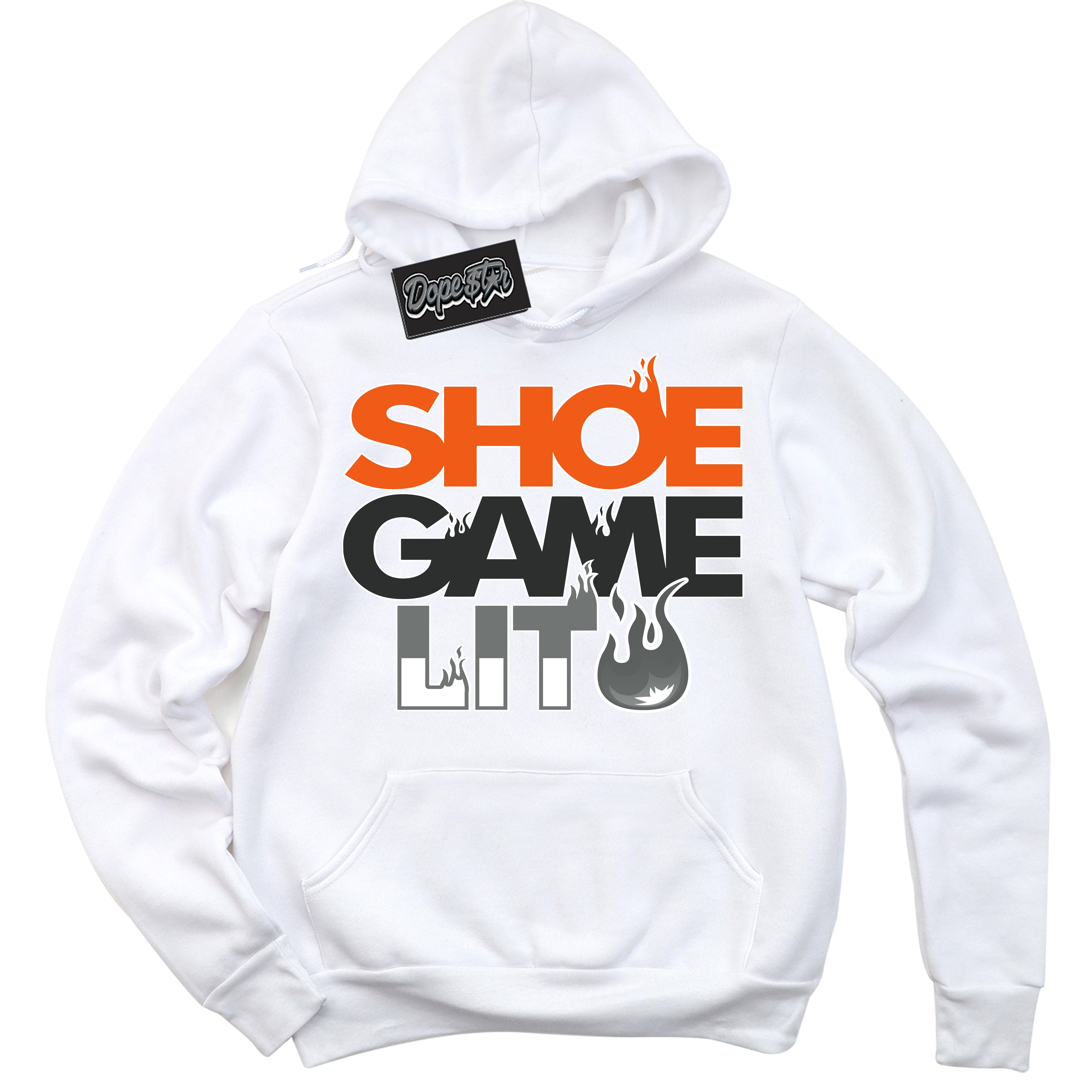 Cool White Hoodie with “ Shoe Game Lit '' design that Perfectly Matches Fear 3s Sneakers.