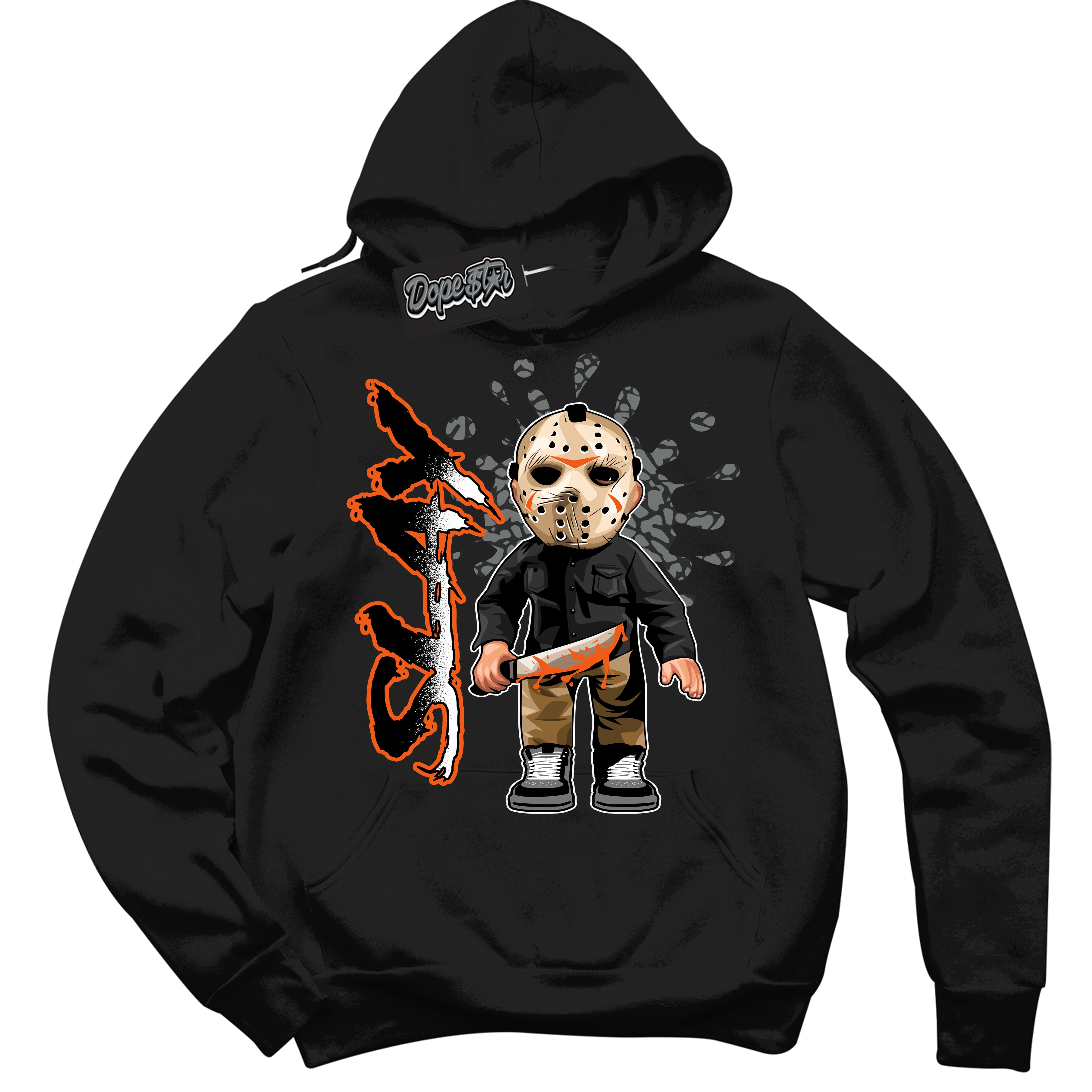 Cool Black Graphic DopeStar Hoodie with “ Slay “ print, that perfectly matches Fear Pack 3s sneakers