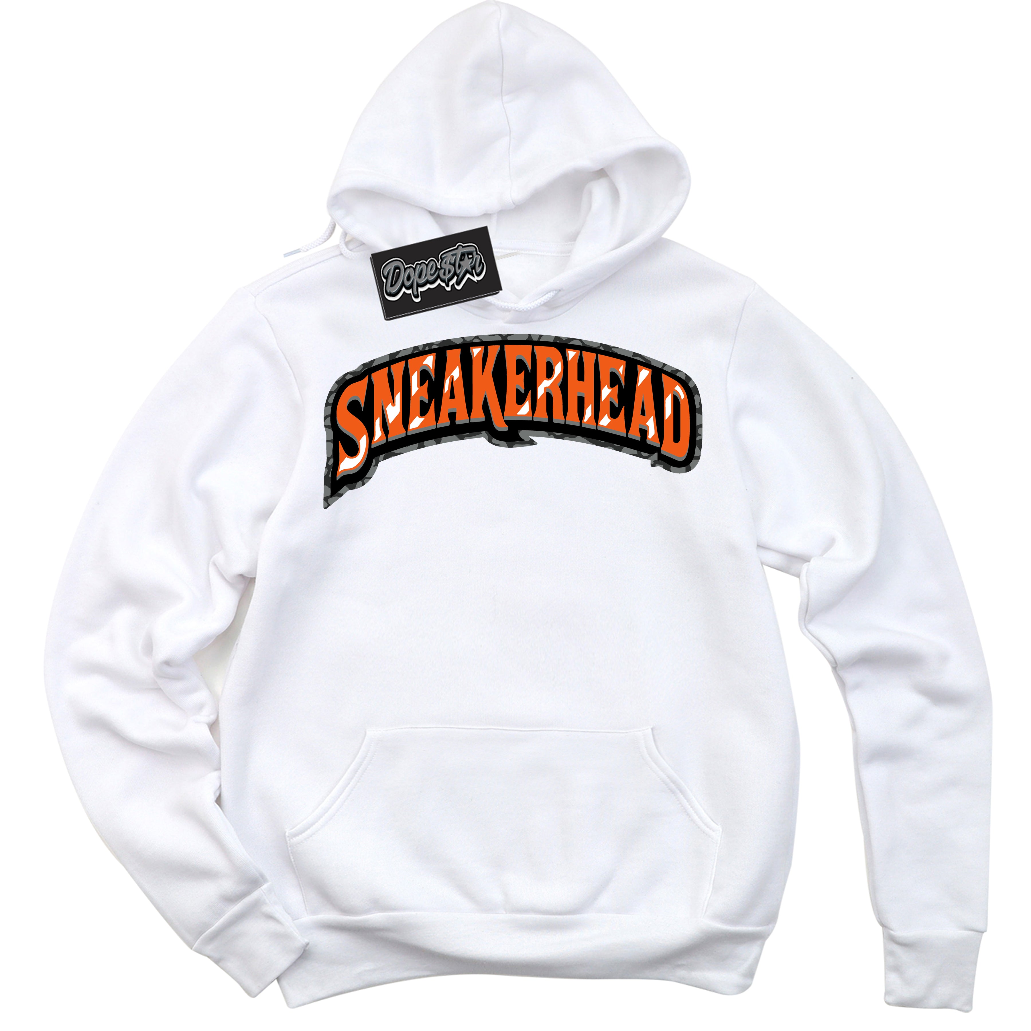 Cool White Graphic DopeStar Hoodie with “ Sneakerhead “ print, that perfectly matches Fear Pack 3s sneakers
