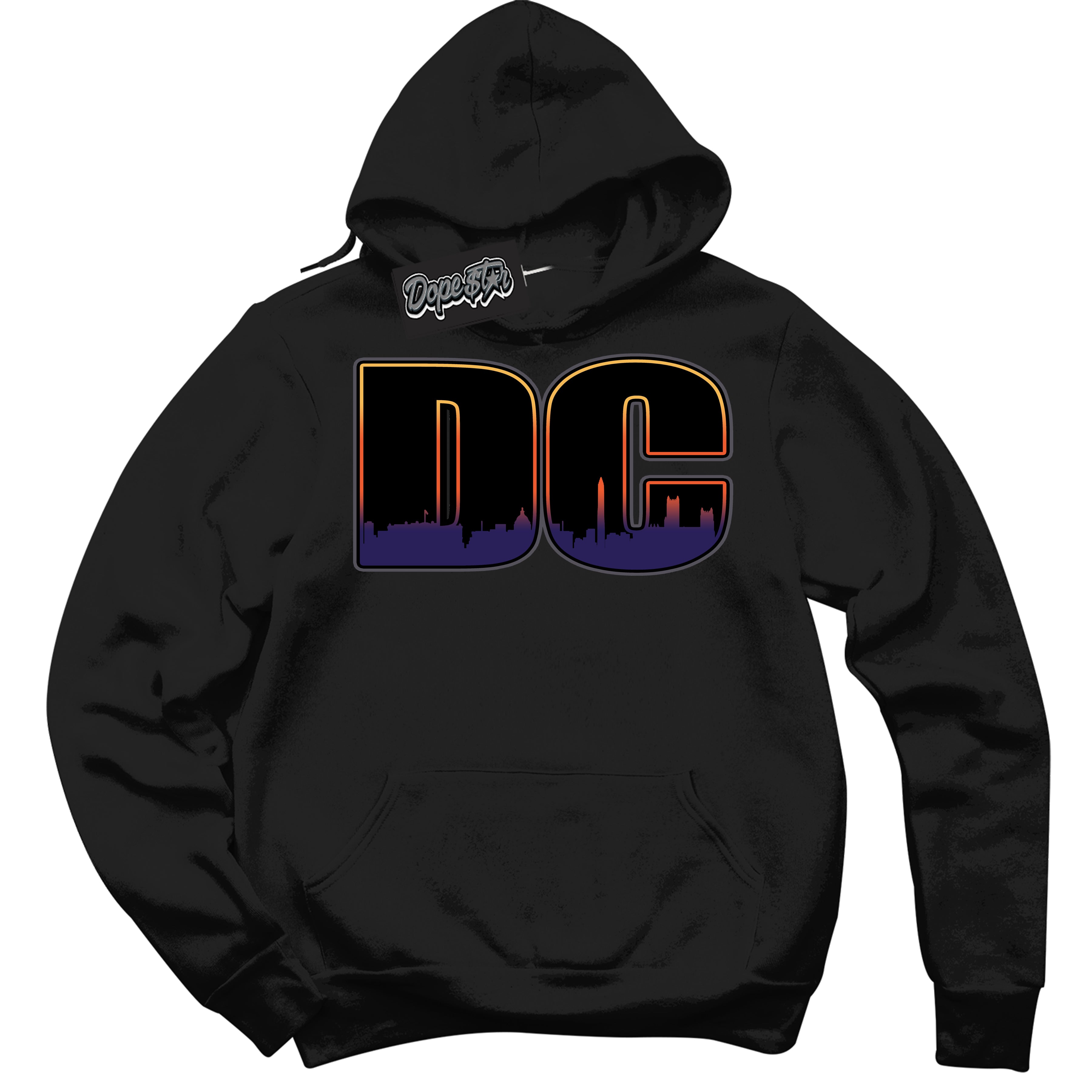 Cool Black Hoodie with “ DC ” design that Perfectly Matches J Balvin Rio 3s Sneakers.