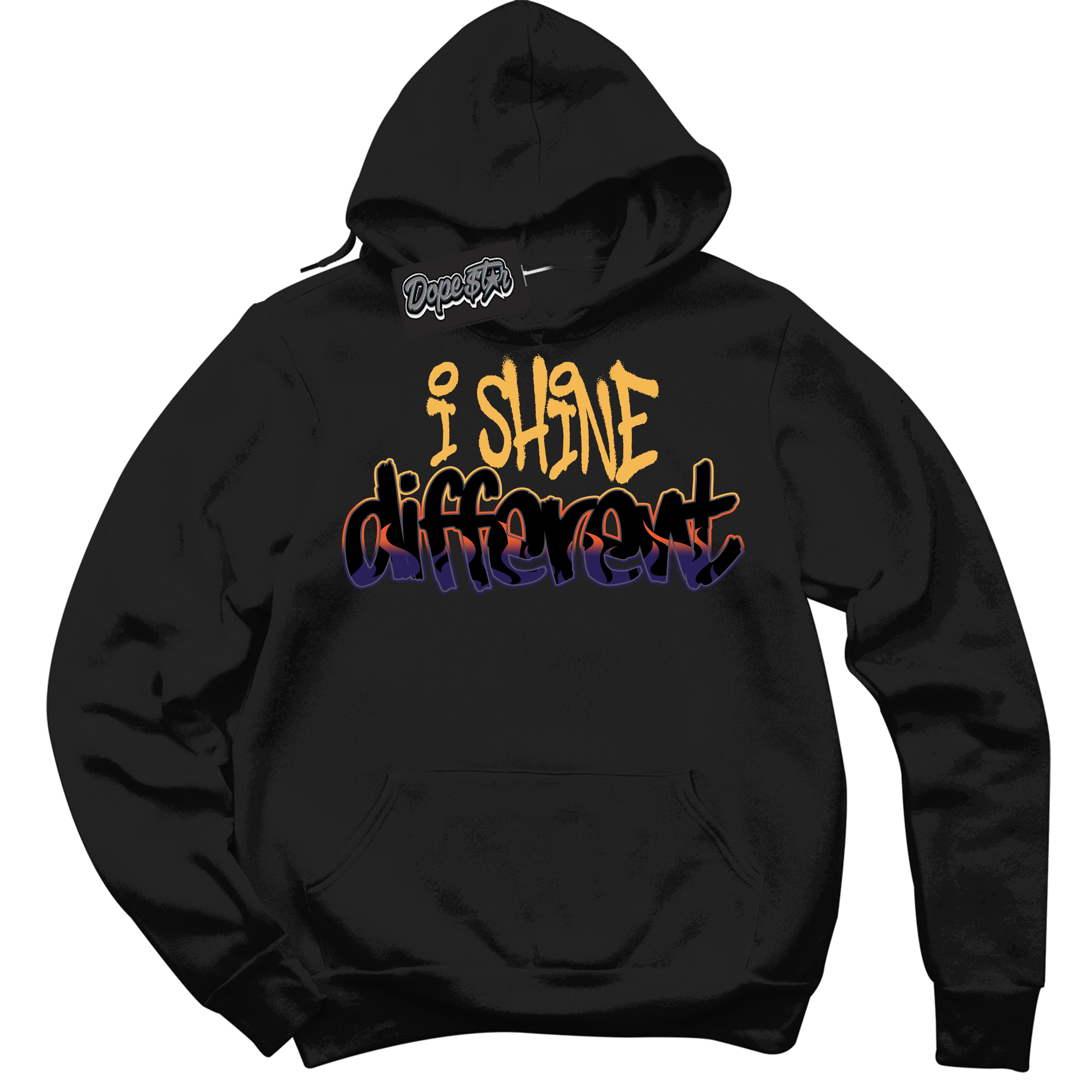 Cool Black Hoodie with “ I Shine Different ” design that Perfectly Matches J Balvin Rio 3s Sneakers.