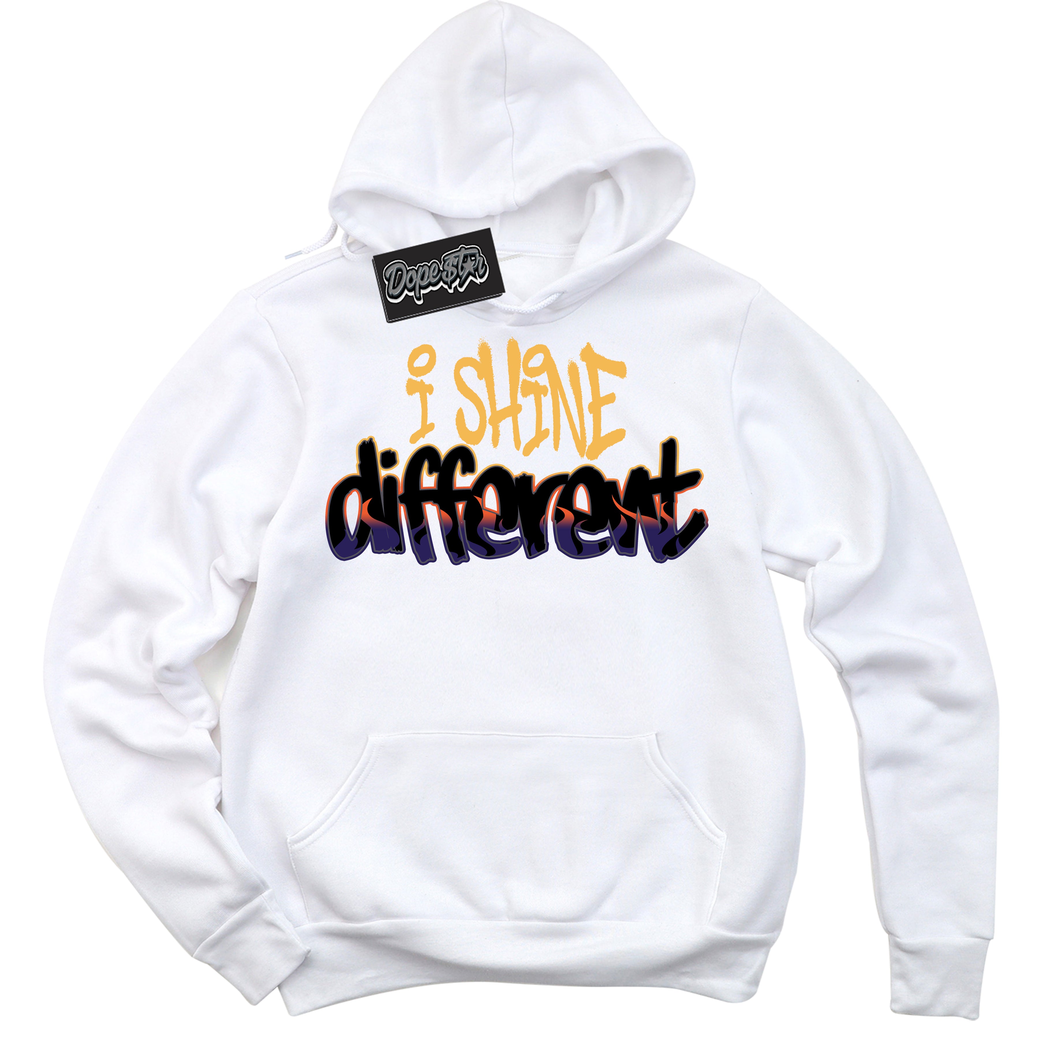 Cool White Hoodie with “ I Shine Different ” design that Perfectly Matches J Balvin Rio 3s Sneakers.