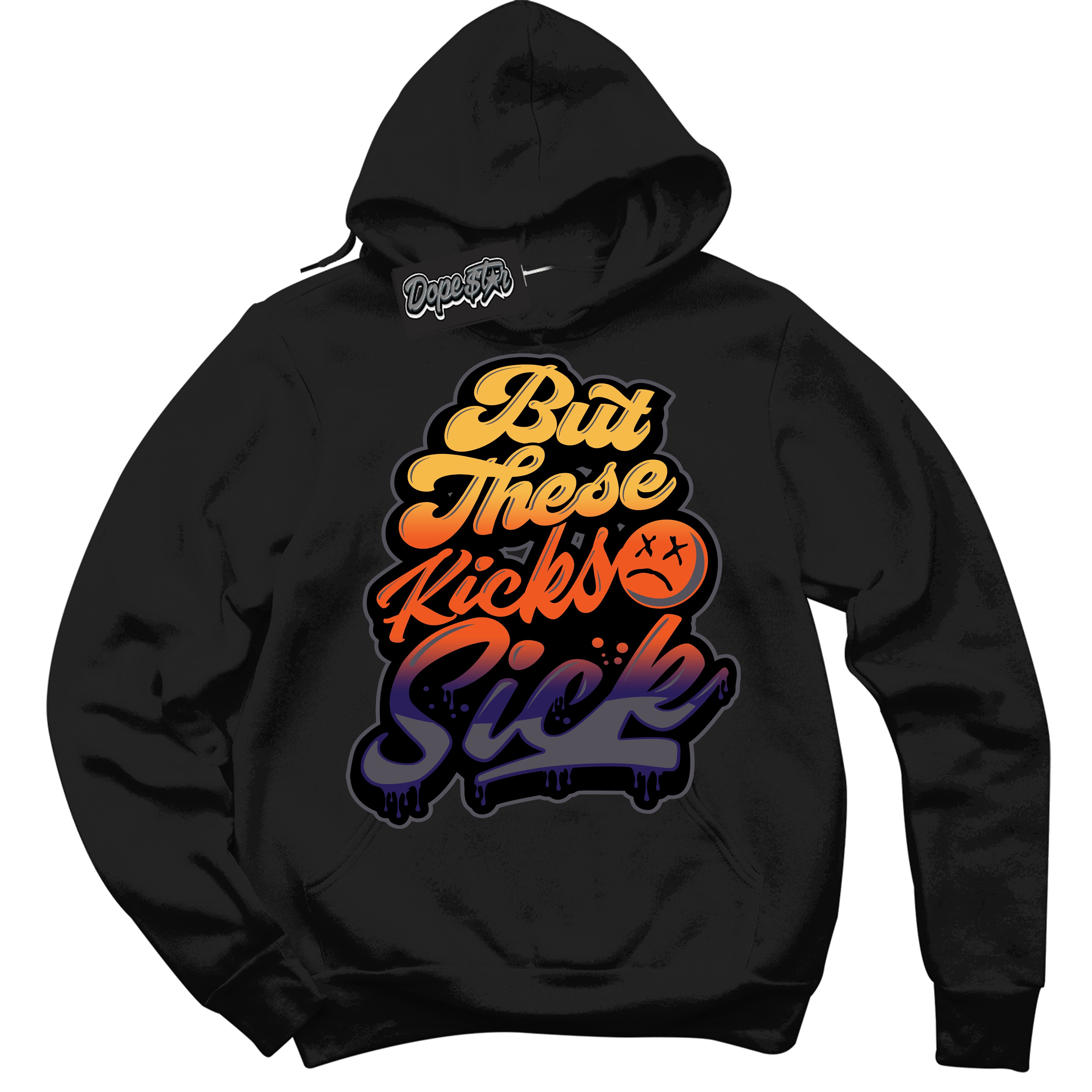 Cool Black Hoodie with “ Kick Sick ” design that Perfectly Matches J Balvin Rio 3s Sneakers.