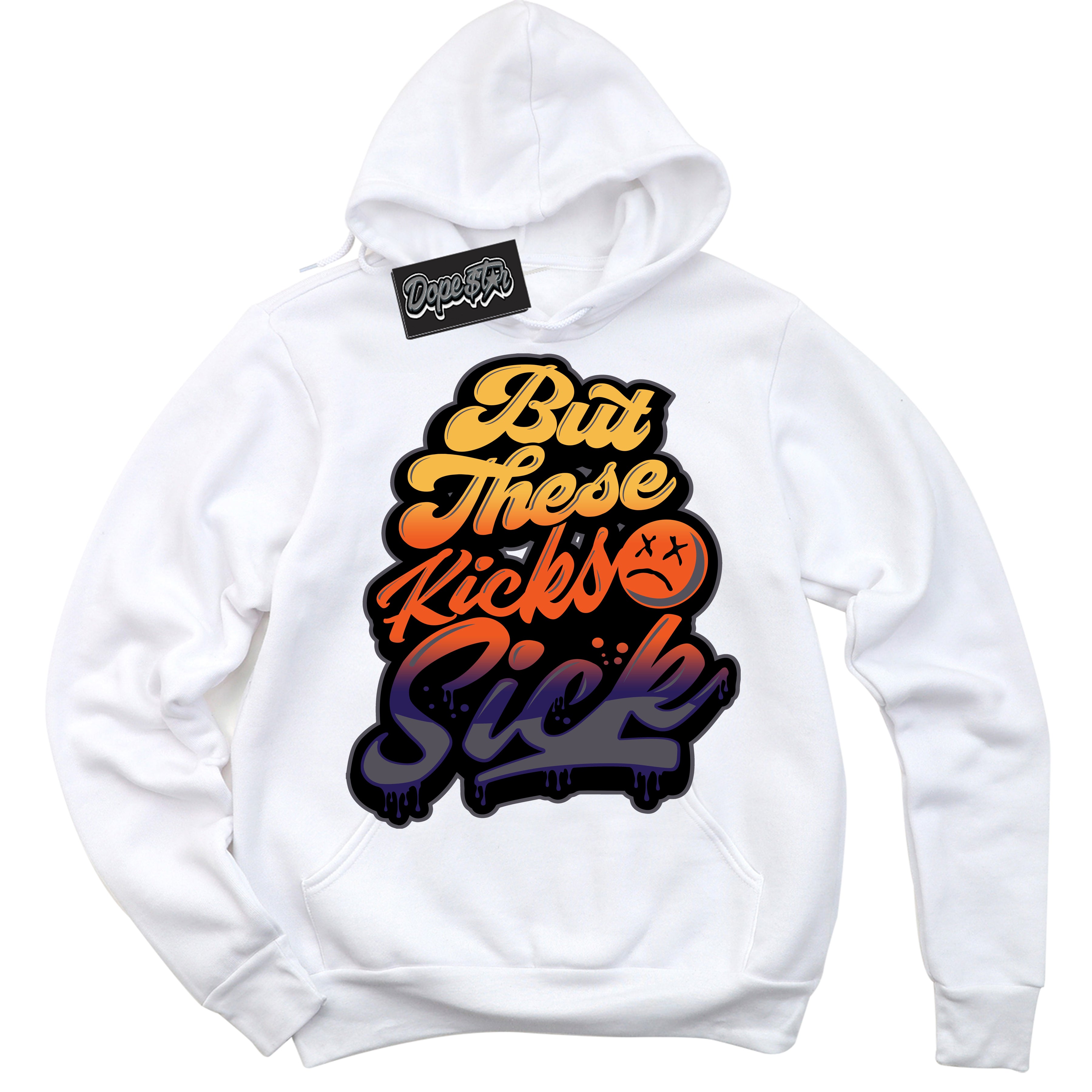 Cool White Hoodie with “ Kick Sick ” design that Perfectly Matches J Balvin Rio 3s Sneakers.