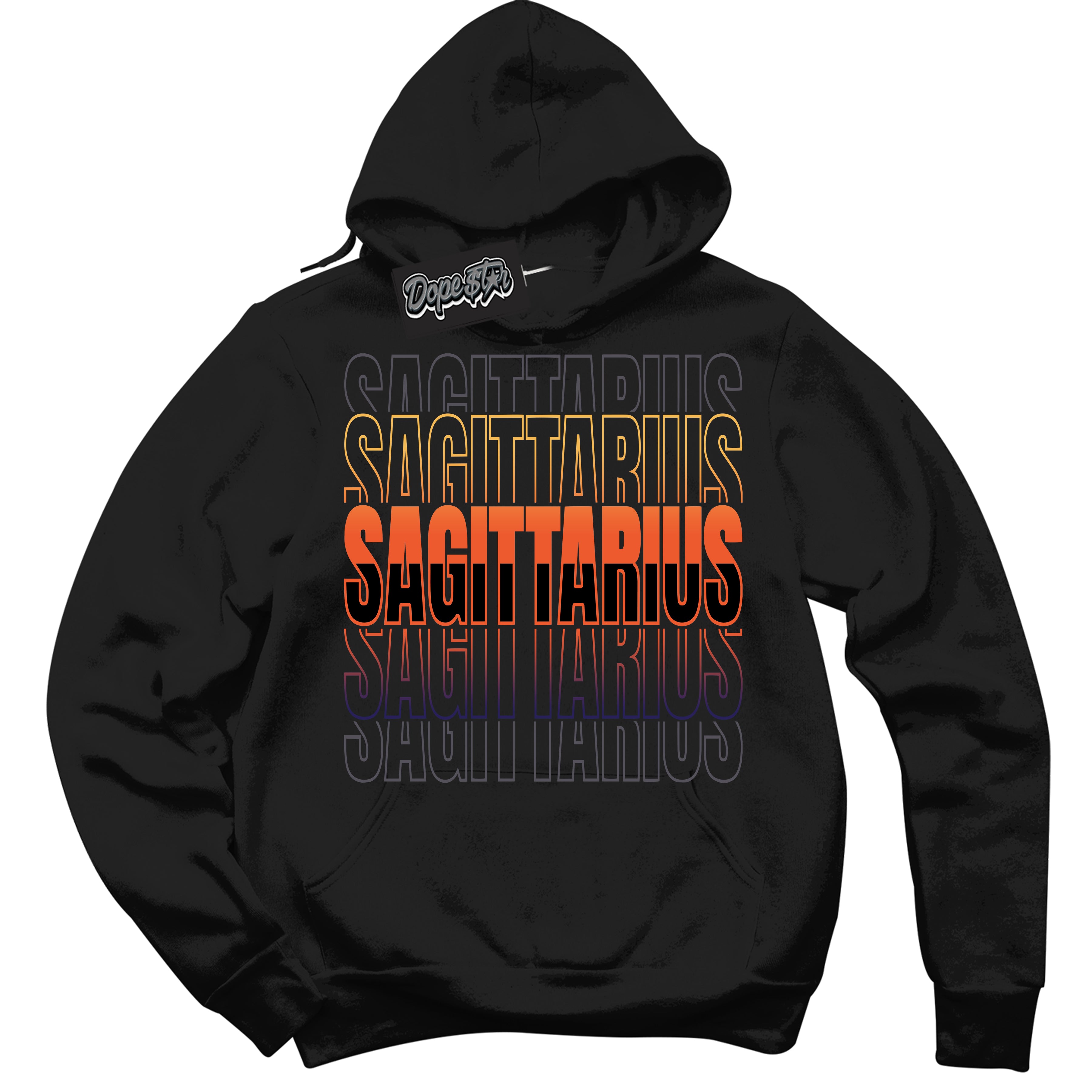 Cool Black Hoodie with “ Sagittarius ” design that Perfectly Matches J Balvin Rio 3s Sneakers.