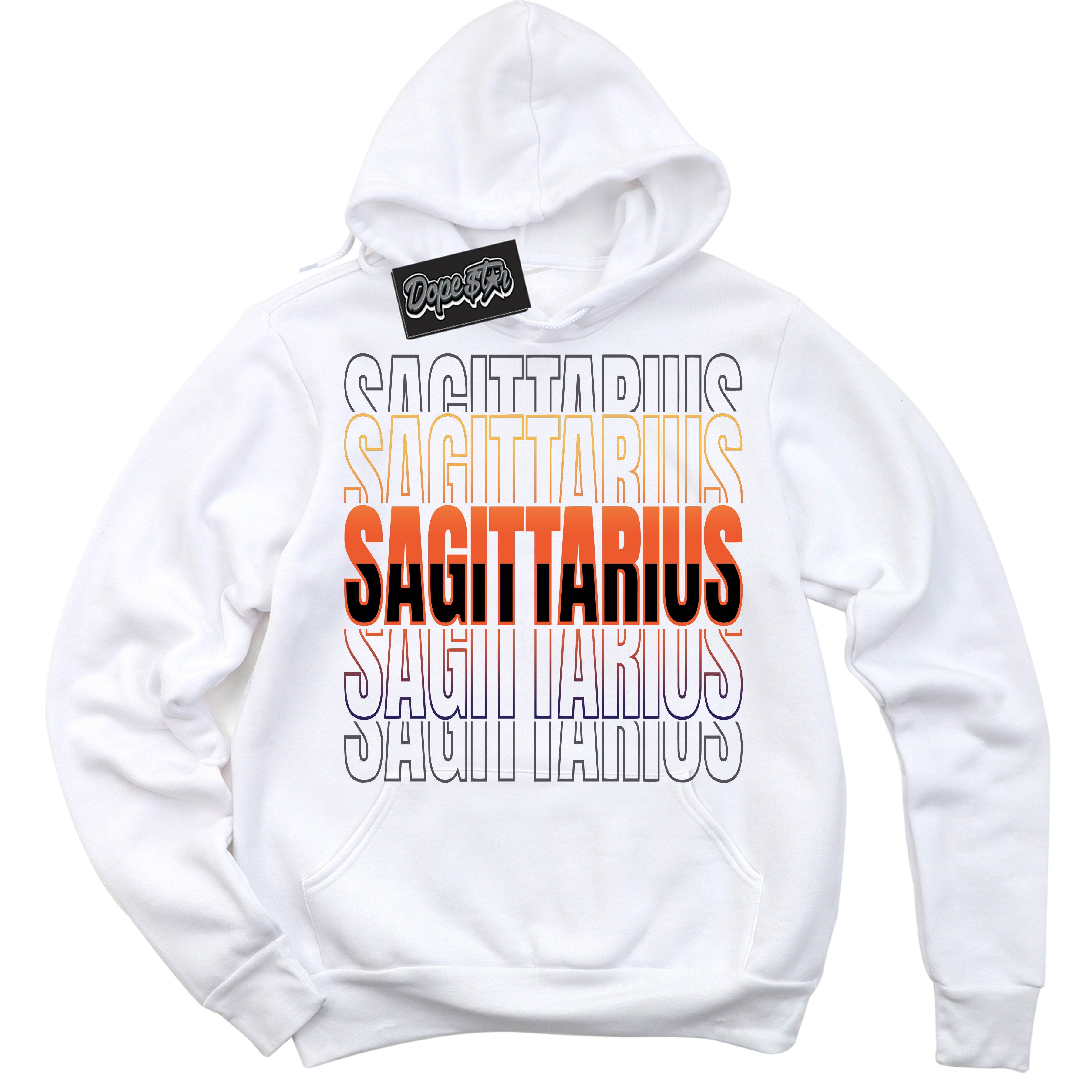 Cool White Hoodie with “ Sagittarius ” design that Perfectly Matches J Balvin Rio 3s Sneakers.