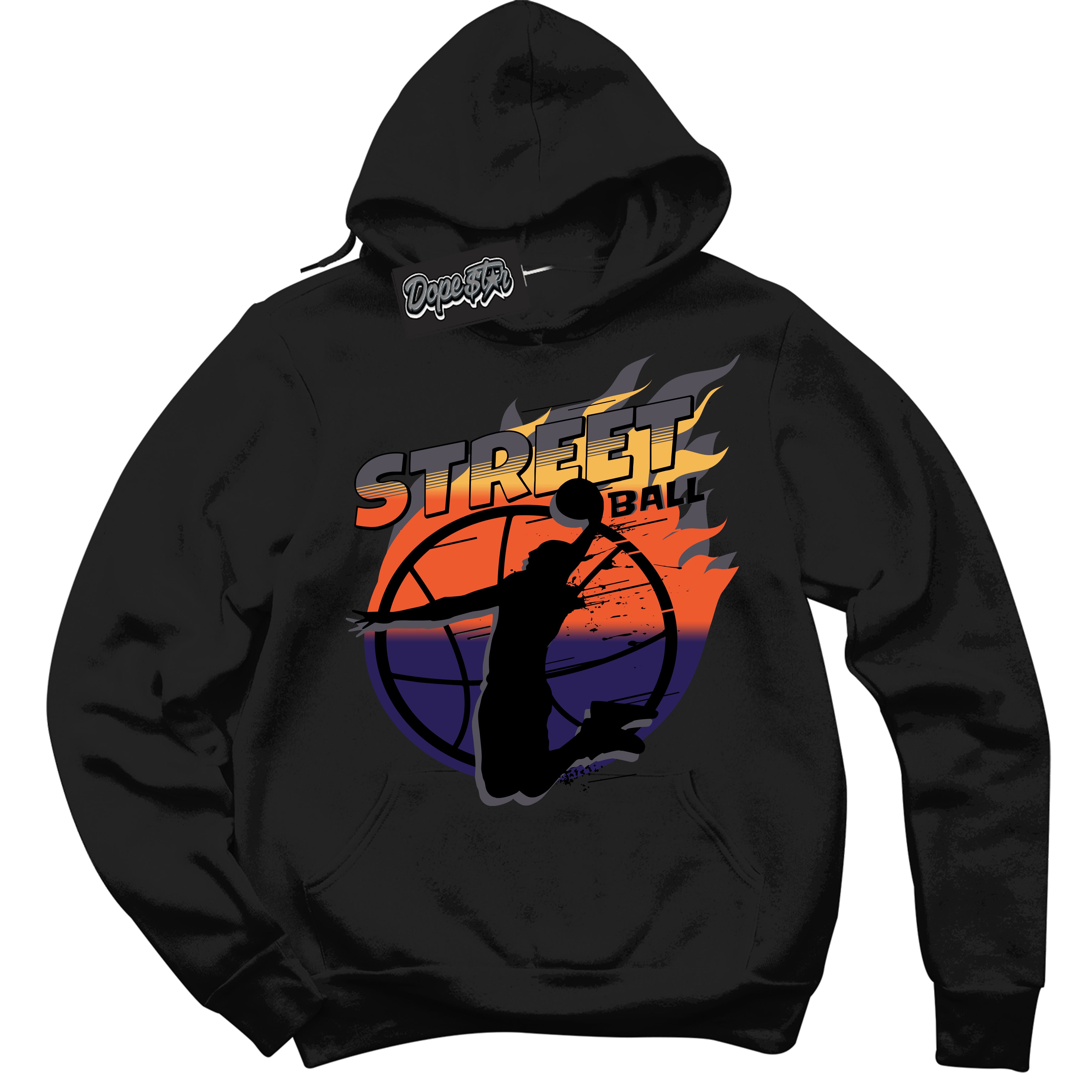 Cool Black Hoodie with “ Street Ball ” design that Perfectly Matches J Balvin Rio 3s Sneakers.