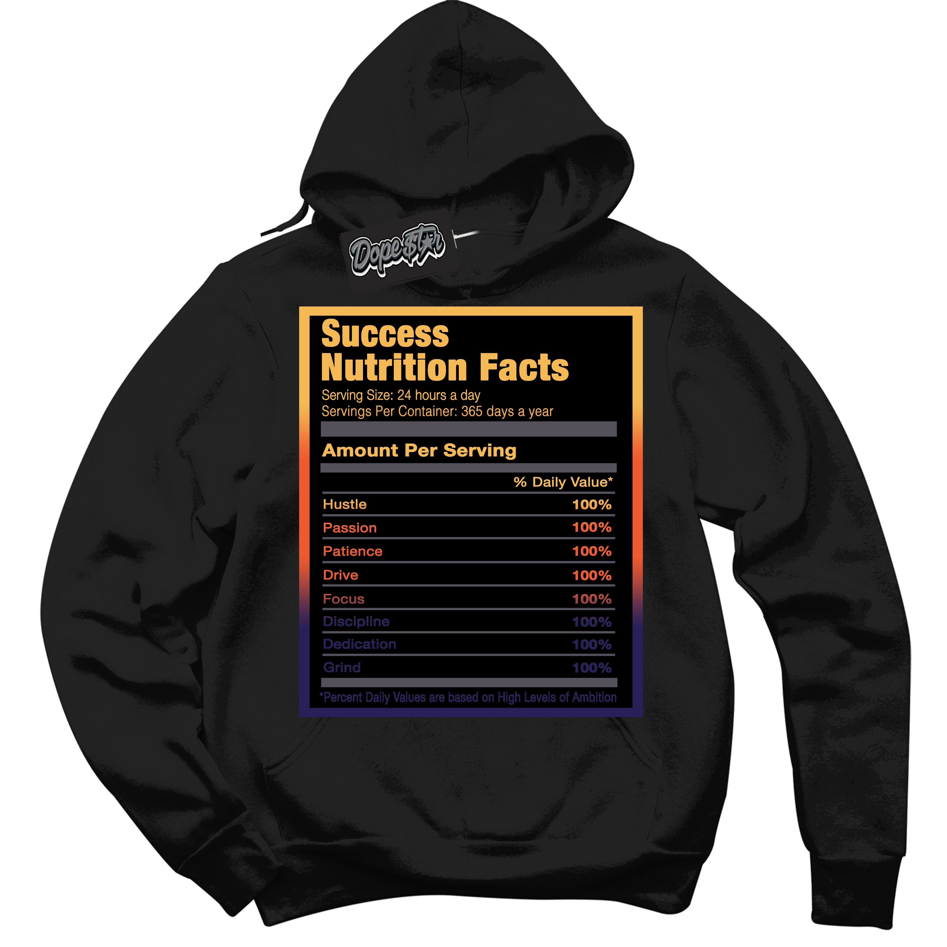Cool Black Hoodie with “ Success Nutrition ” design that Perfectly Matches J Balvin Rio 3s Sneakers.