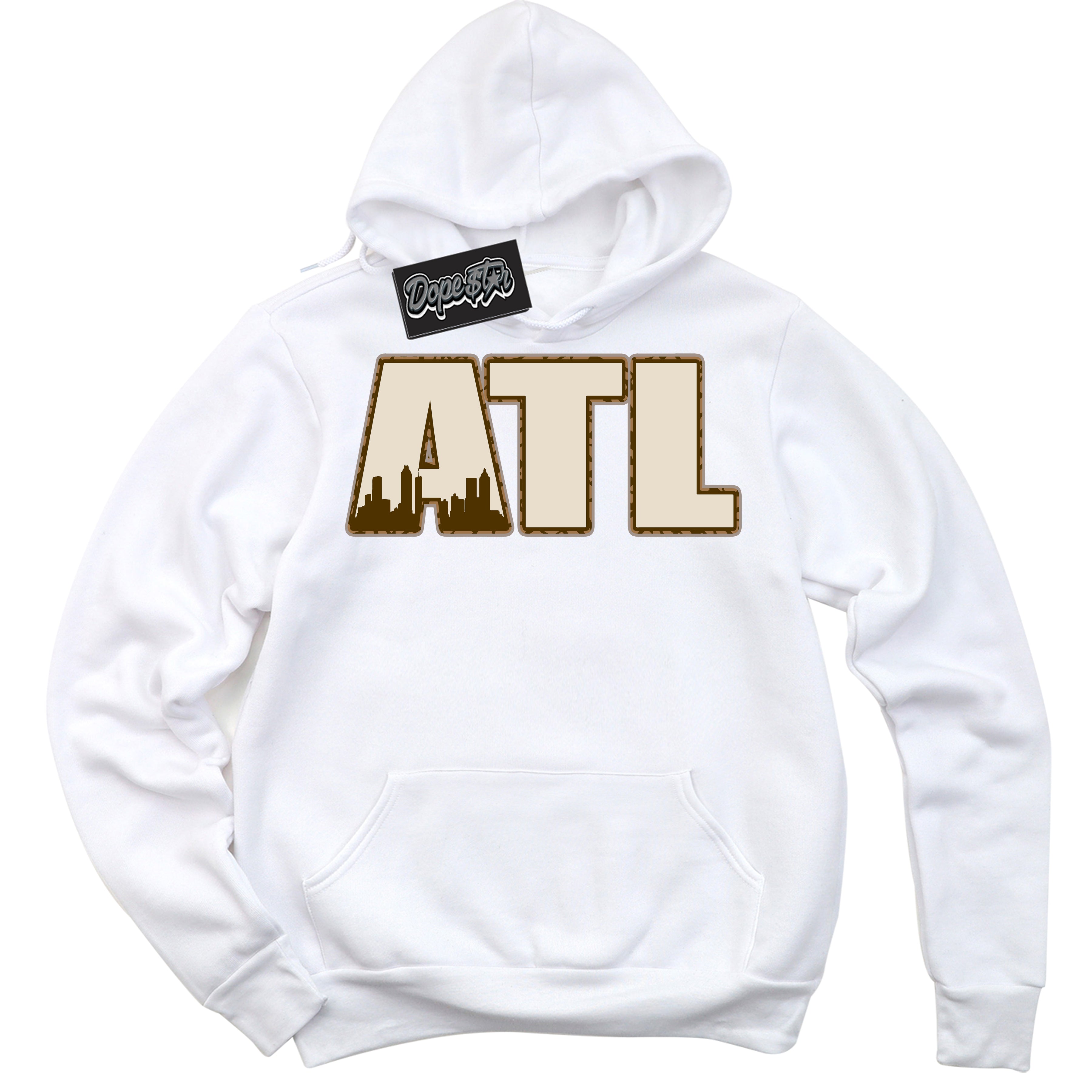 Cool White Graphic DopeStar Hoodie with “ Atlanta “ print, that perfectly matches Palomino 3s sneakers