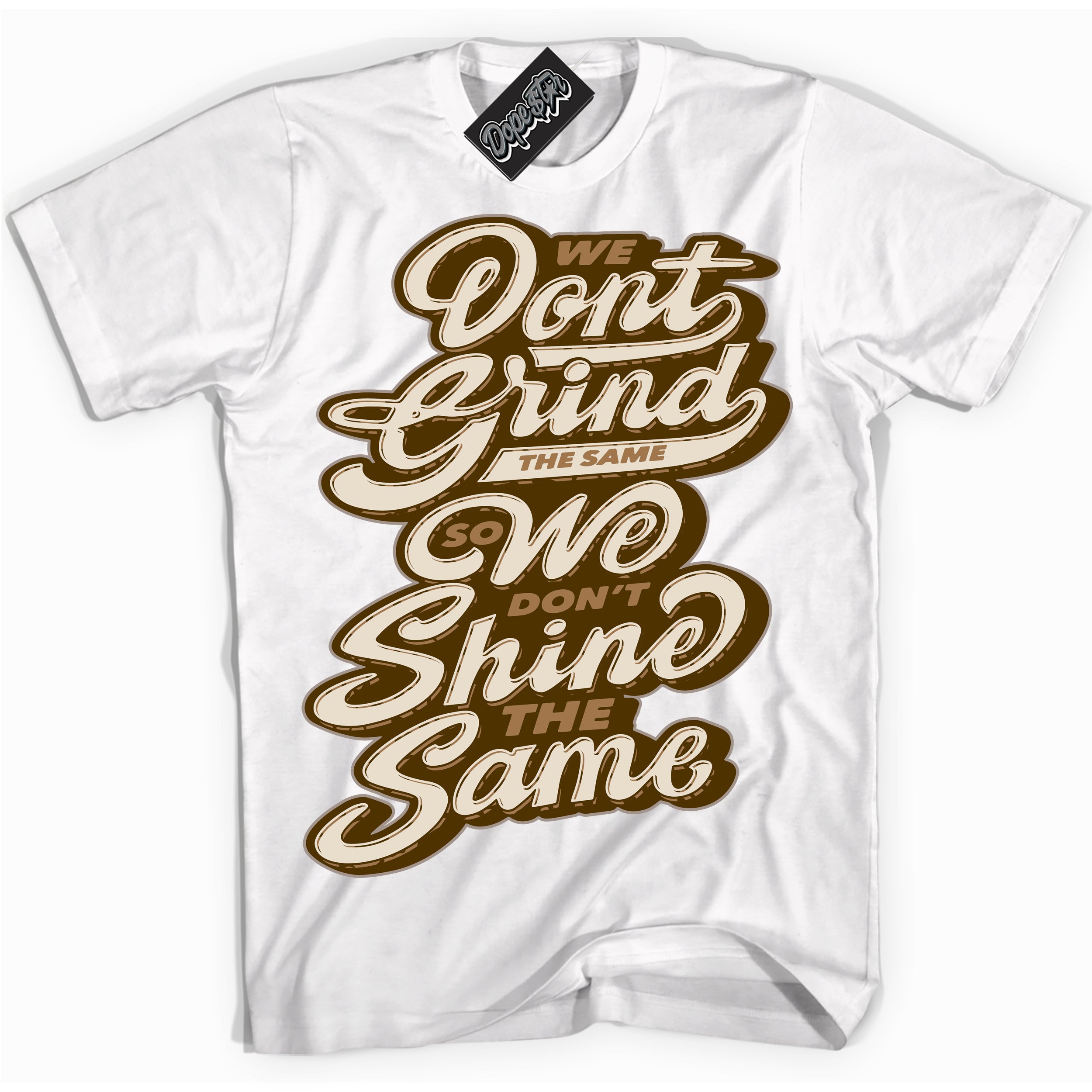 Cool White graphic tee with “ Grind Shine ” design, that perfectly matches Palomino 3s sneakers