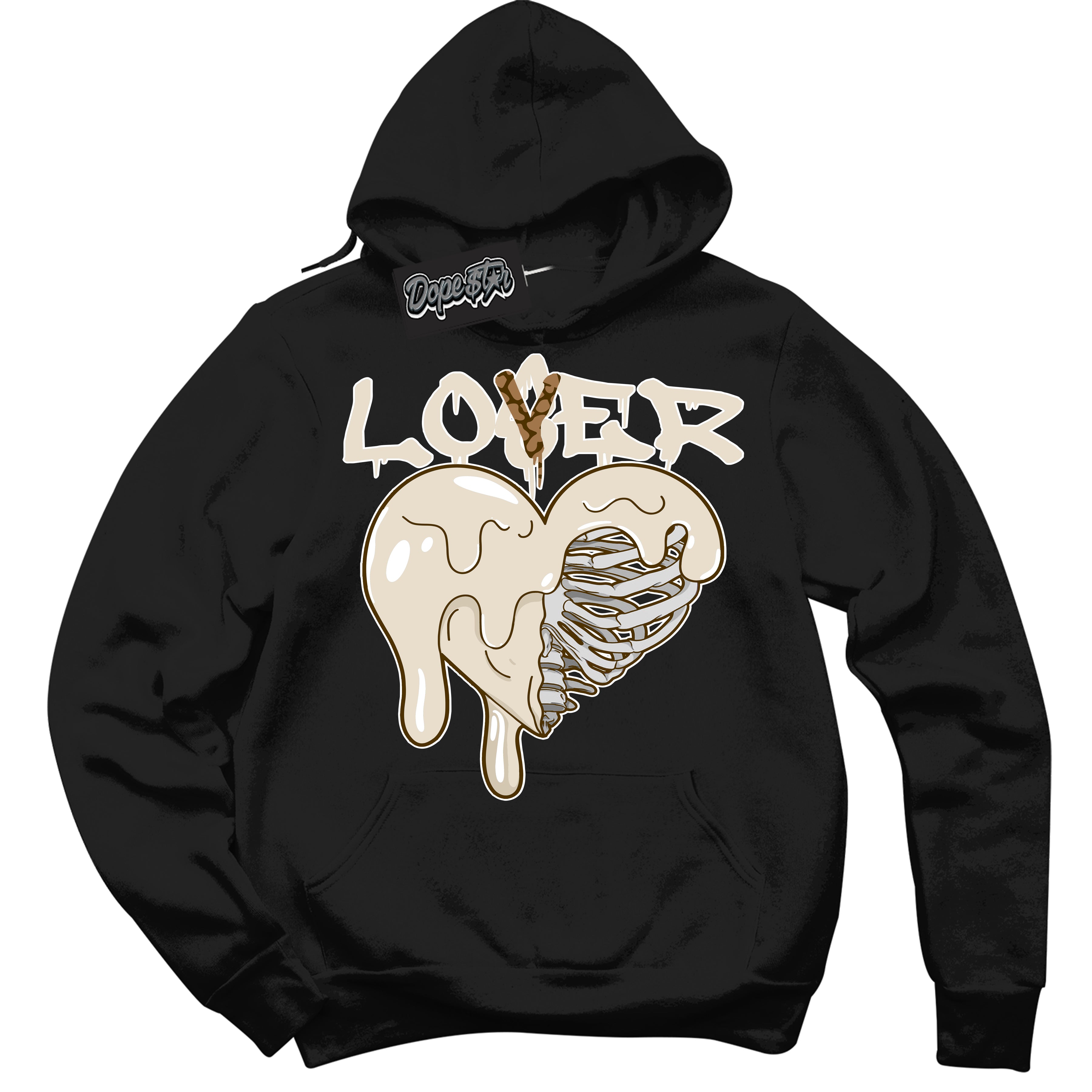 Cool Black Graphic DopeStar Hoodie with “ Lover Loser “ print, that perfectly matches Palomino 3s sneakers