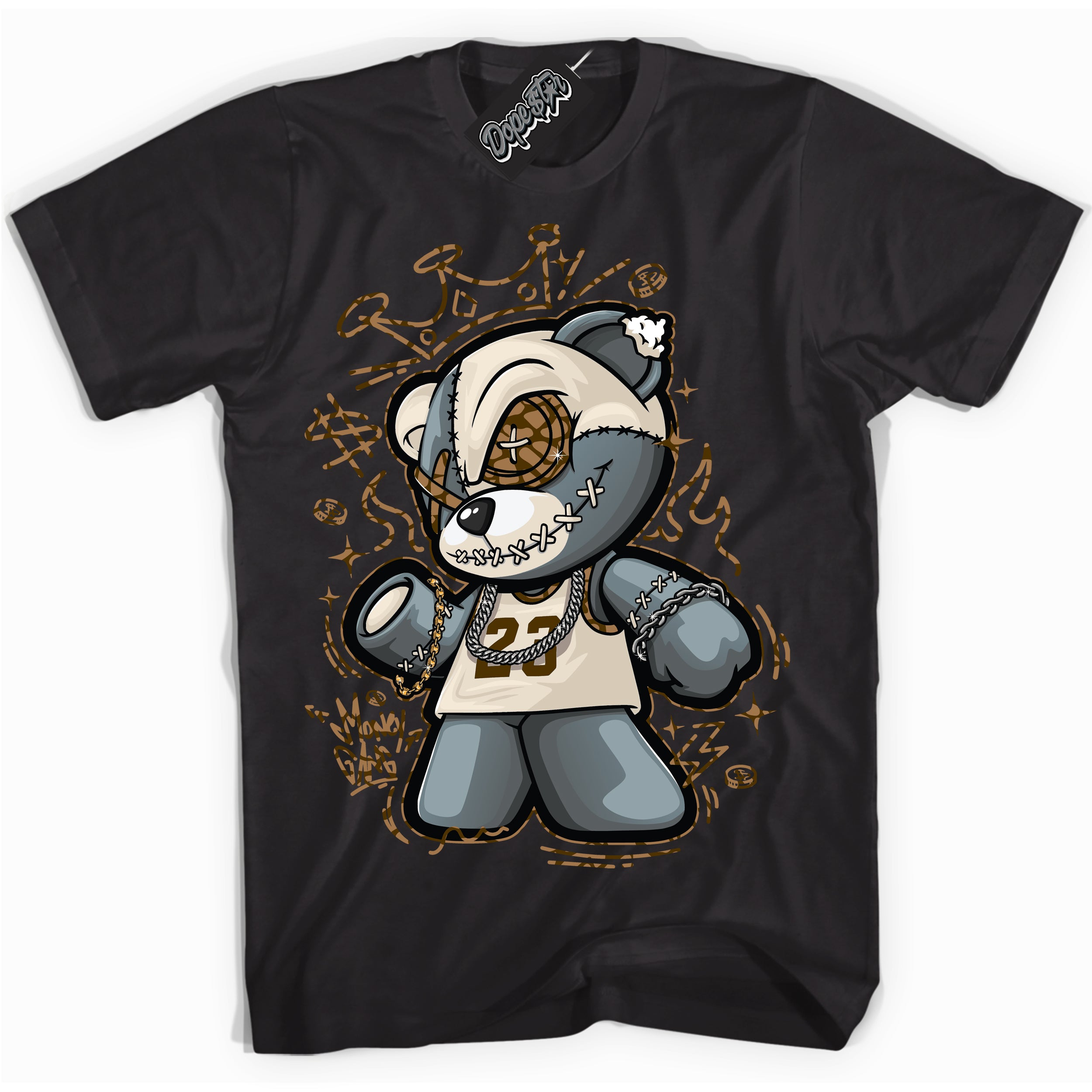Cool Black graphic tee with “ Money Gang Bear ” design, that perfectly matches Palomino 3s sneakers