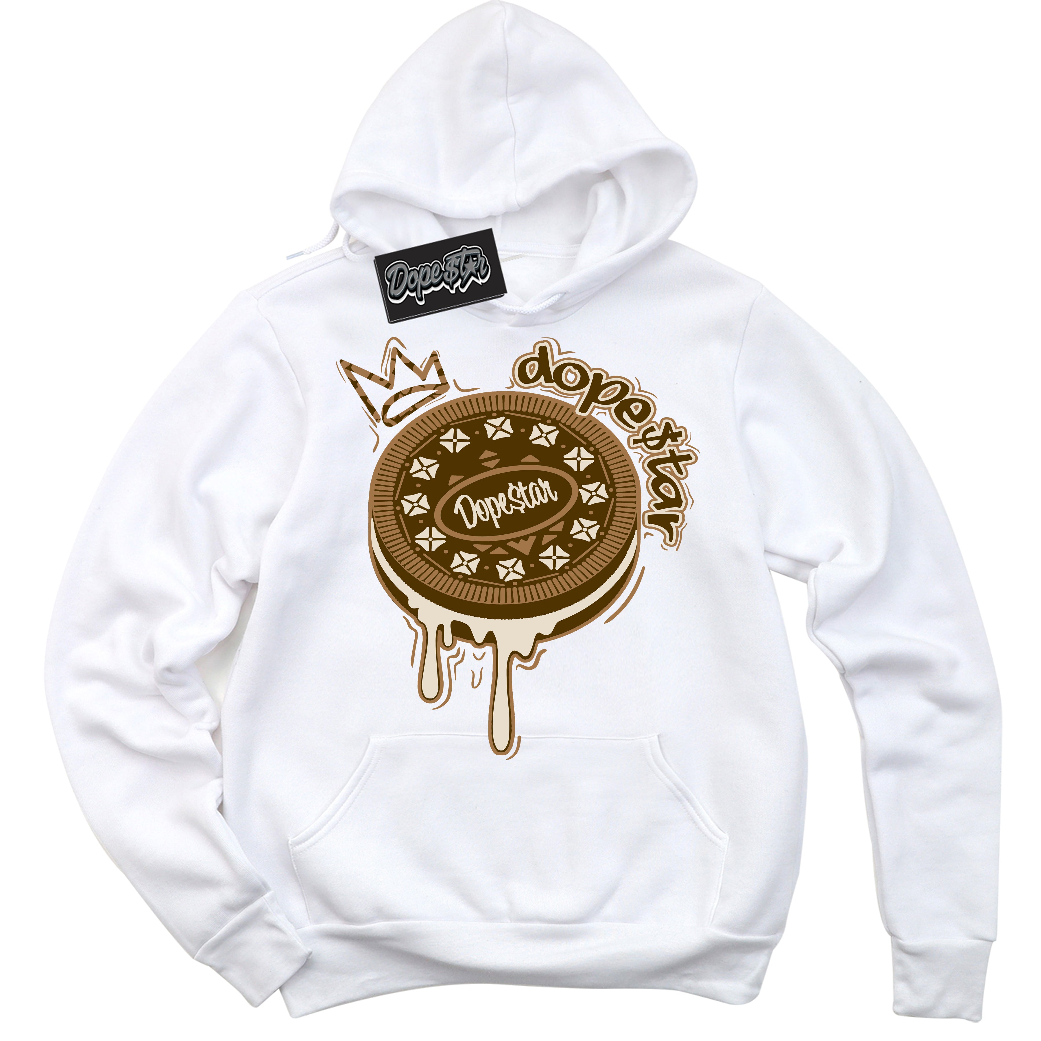 Cool White Graphic DopeStar Hoodie with “ Oreo DS “ print, that perfectly matches Palomino 3s sneakers
