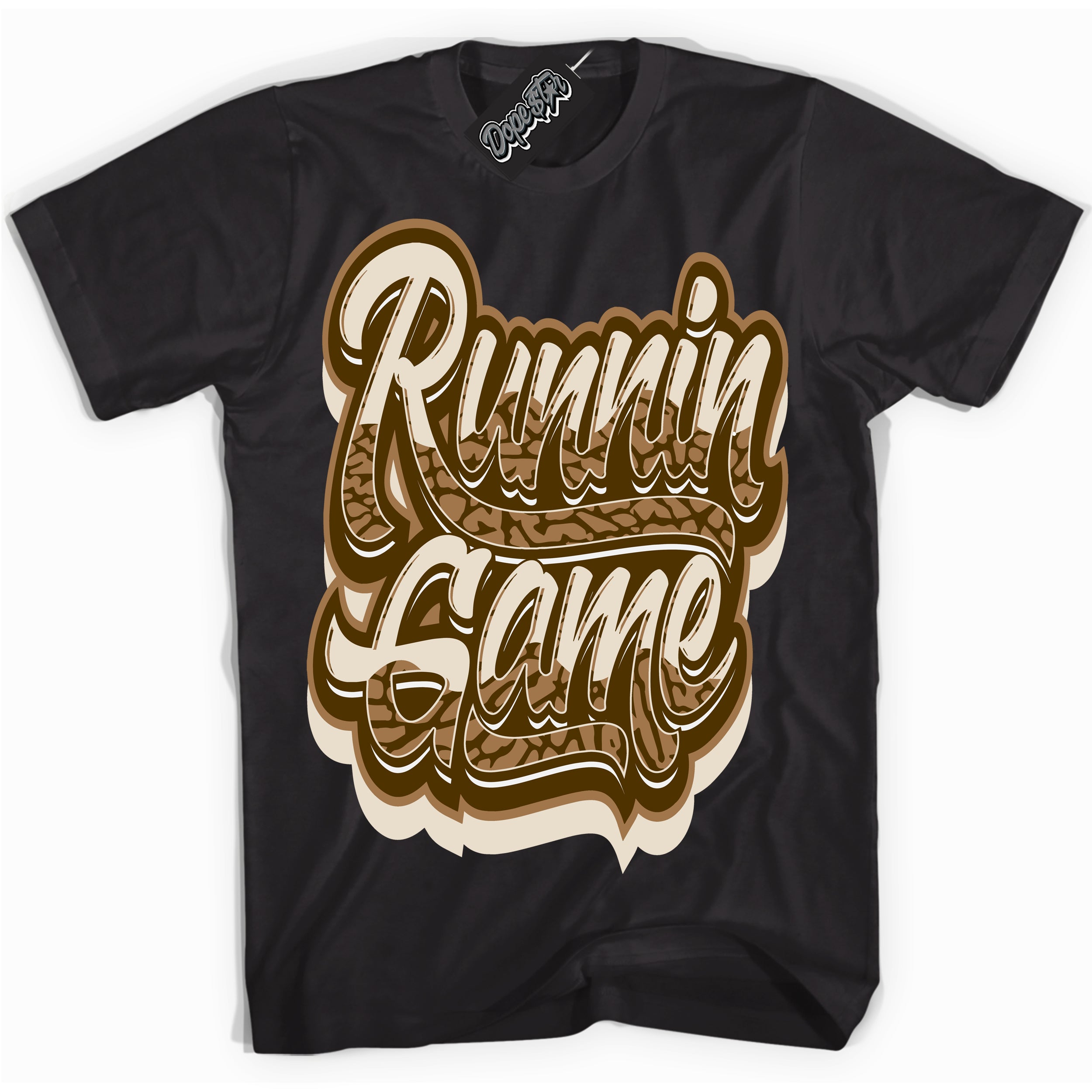 Cool Black graphic tee with “ Running Game ” design, that perfectly matches Palomino 3s sneakers