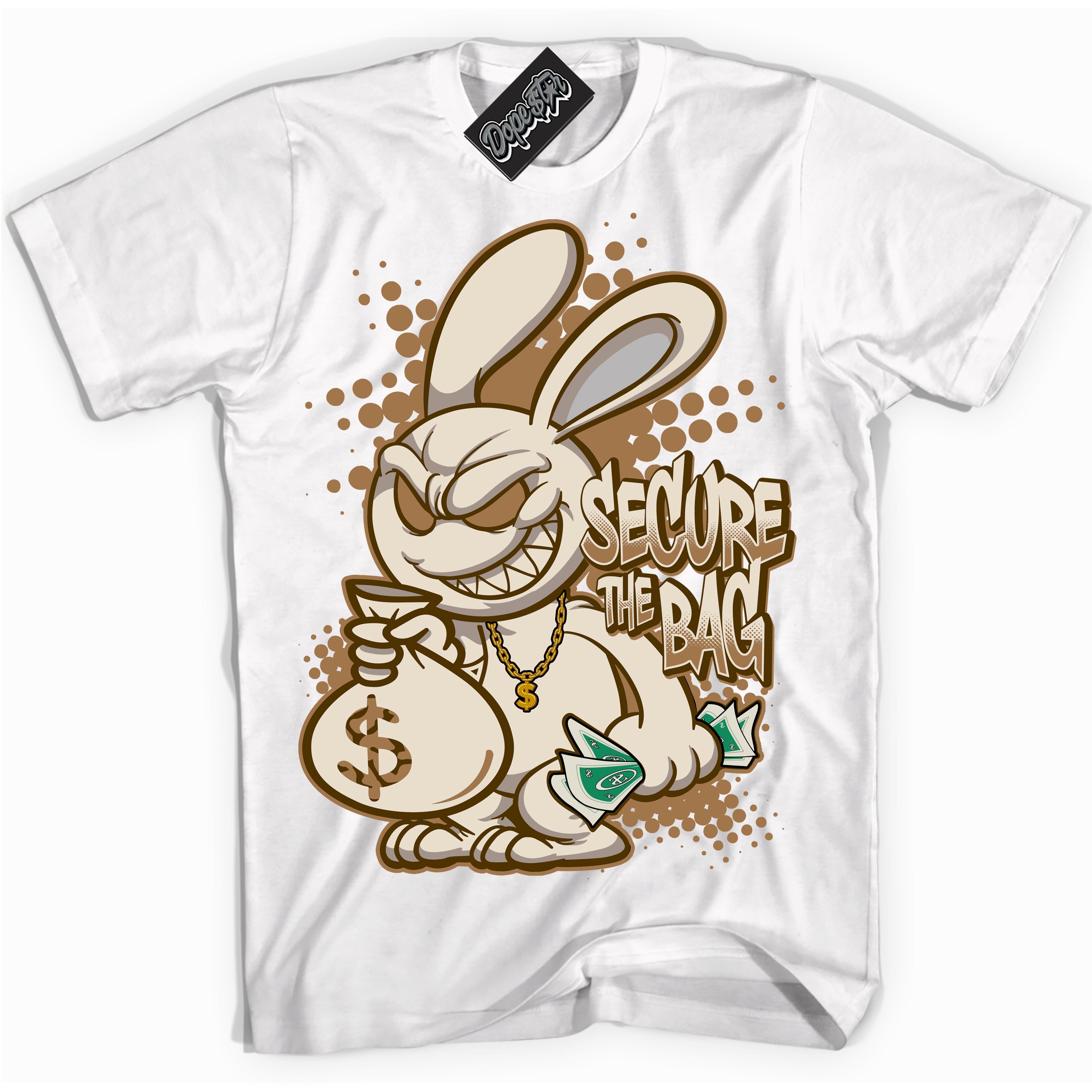 Cool White graphic tee with “ Secure The Bag ” design, that perfectly matches Palomino 3s sneakers