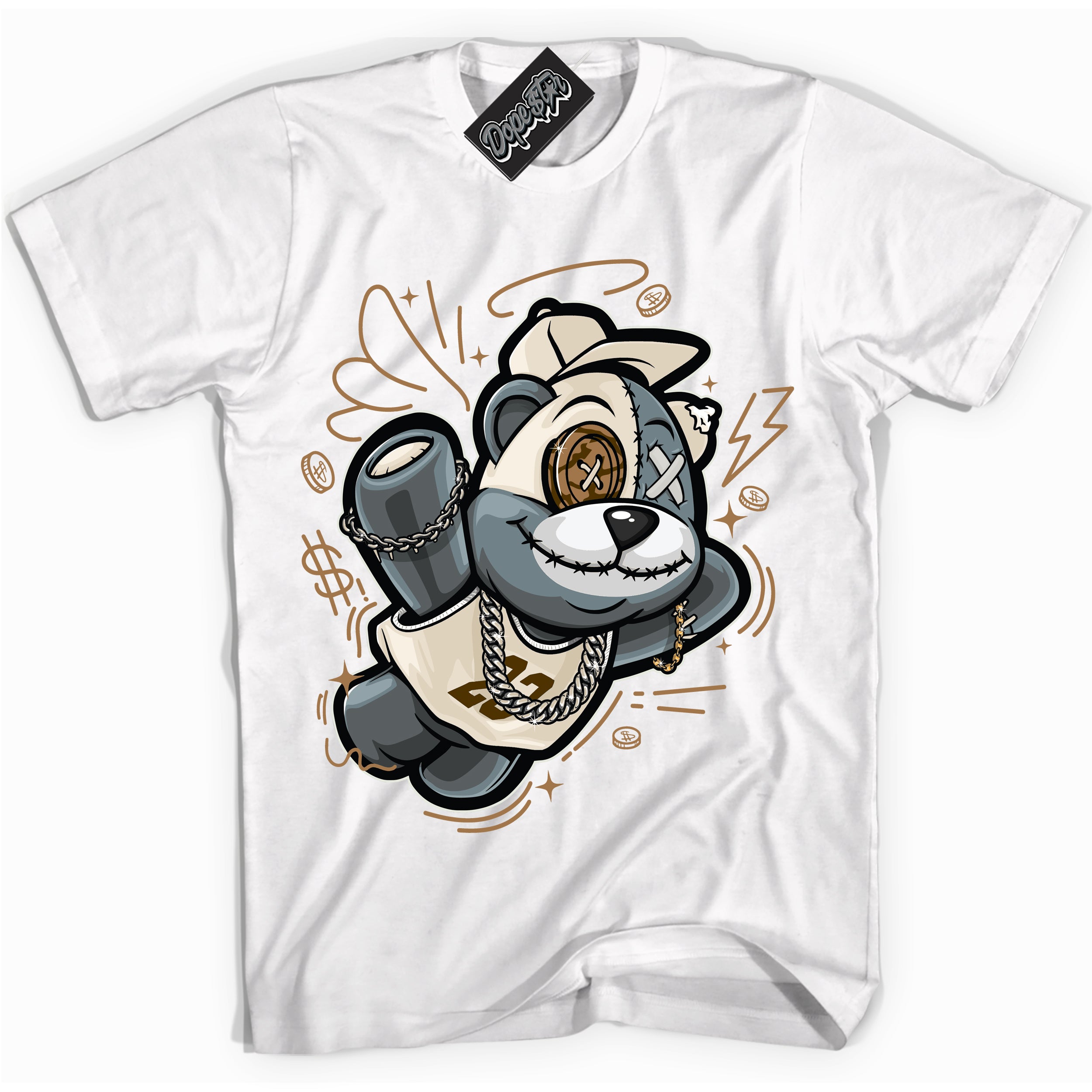 Cool White graphic tee with “ Slam Dunk Bear ” design, that perfectly matches Palomino 3s sneakers