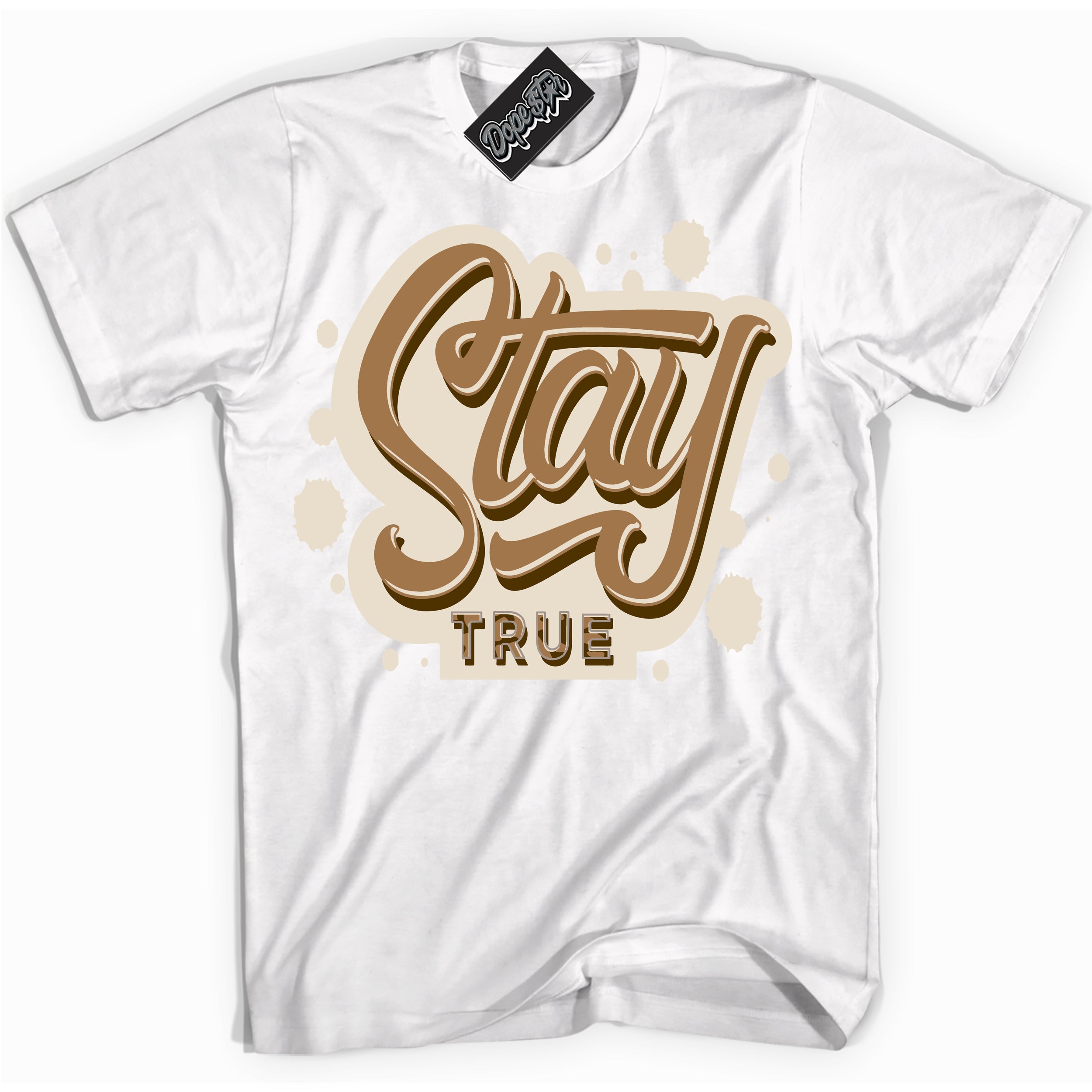 Cool White graphic tee with “ Stay True ” design, that perfectly matches Palomino 3s sneakers