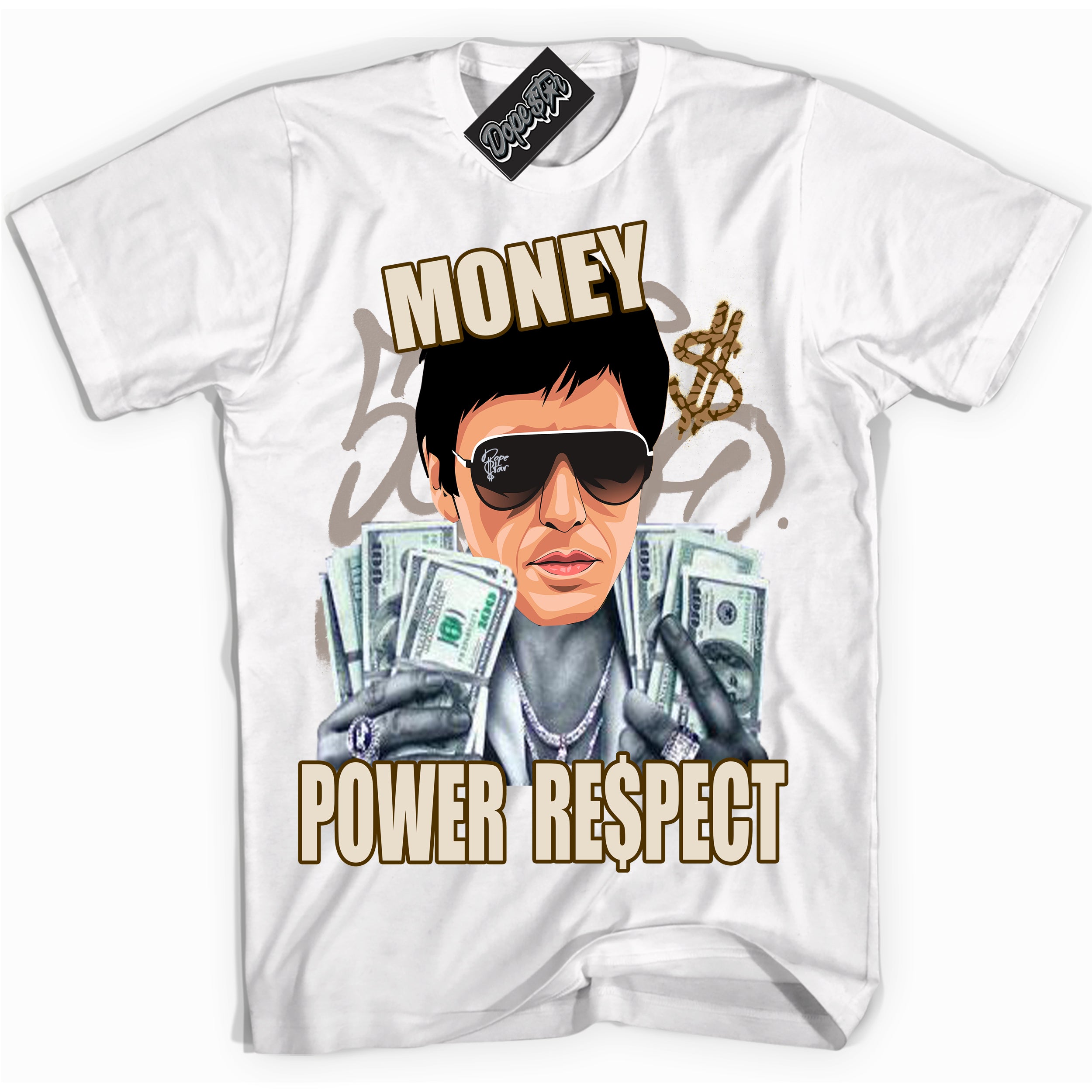 Cool White graphic tee with “ Tony Montana ” design, that perfectly matches Palomino 3s sneakers