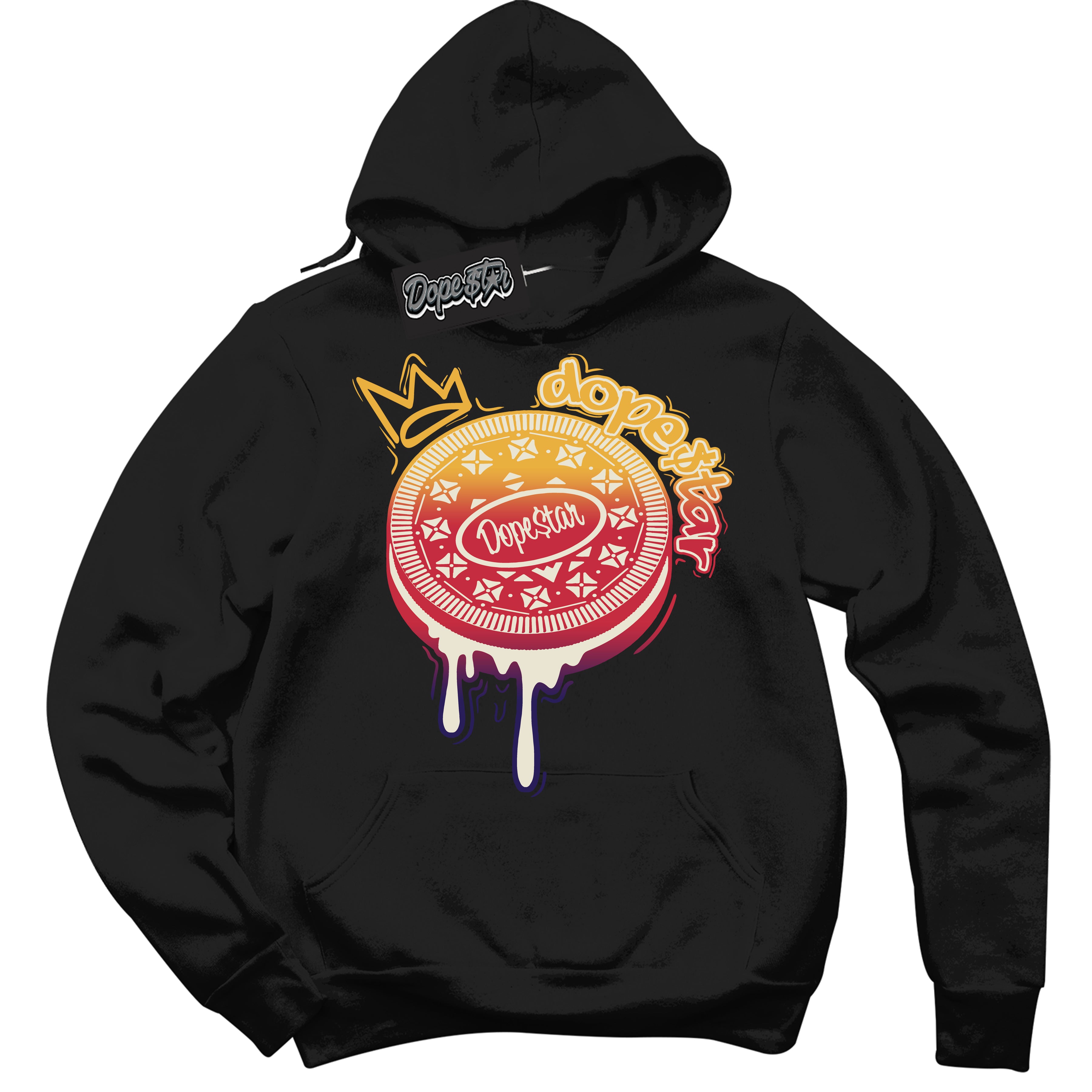 Cool Black Hoodie with “ Oreo DS ” design that Perfectly Matches J Balvin Sunset 3s Jordans.