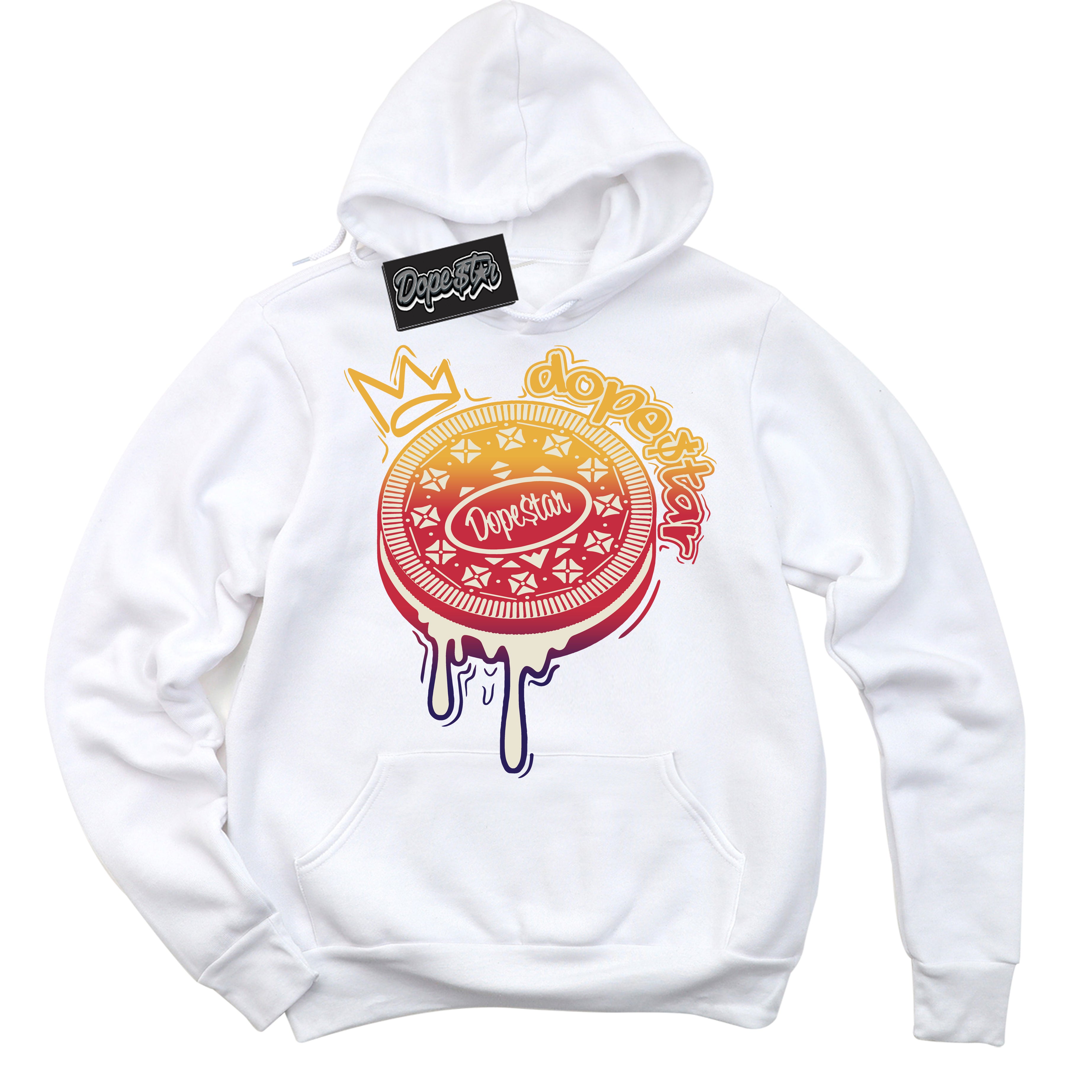 Cool White Hoodie with “ Oreo DS ” design that Perfectly Matches J Balvin Sunset 3s Jordans.