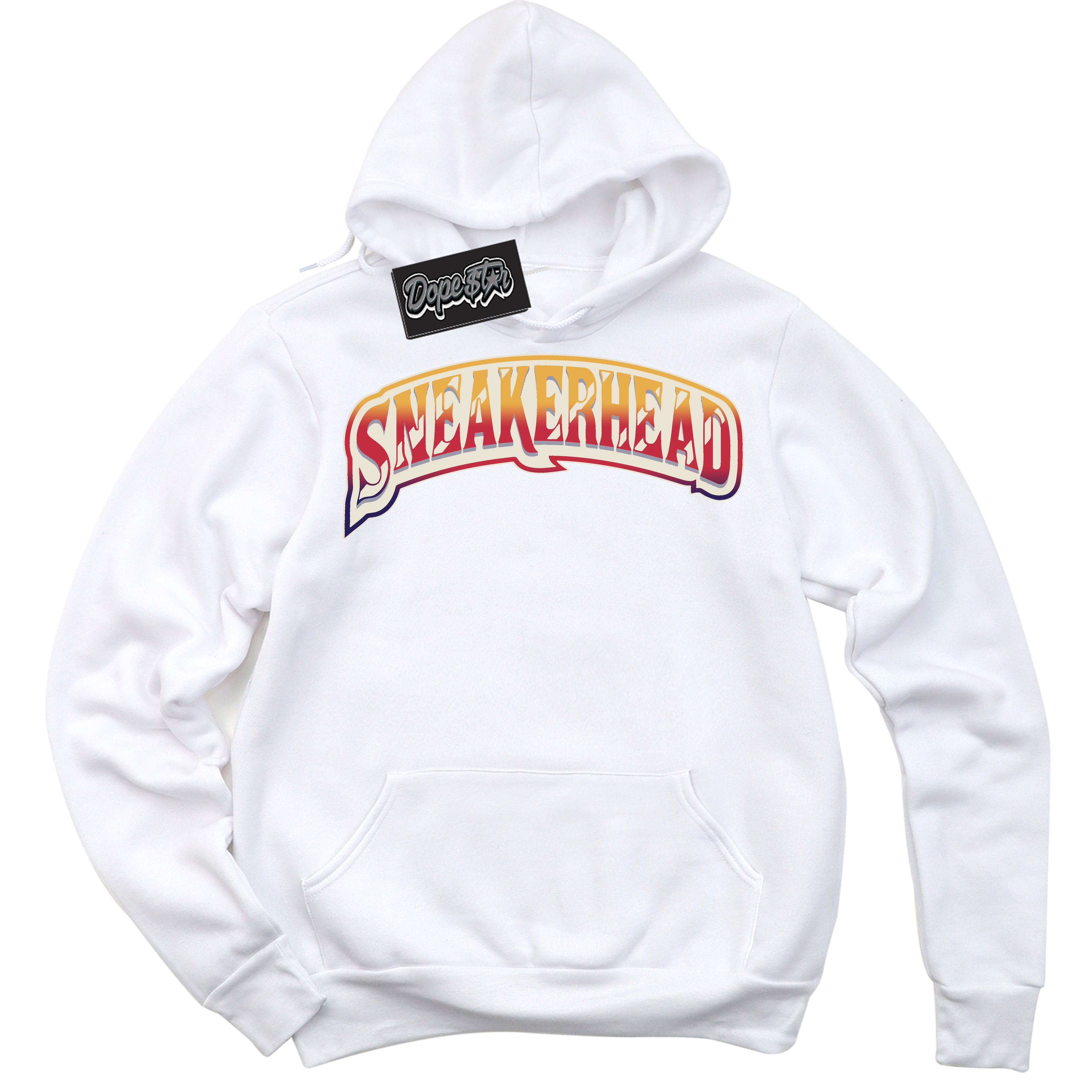 Cool White Hoodie with “ Sneakerhead ” design that Perfectly Matches J Balvin Sunset 3s Jordans.
