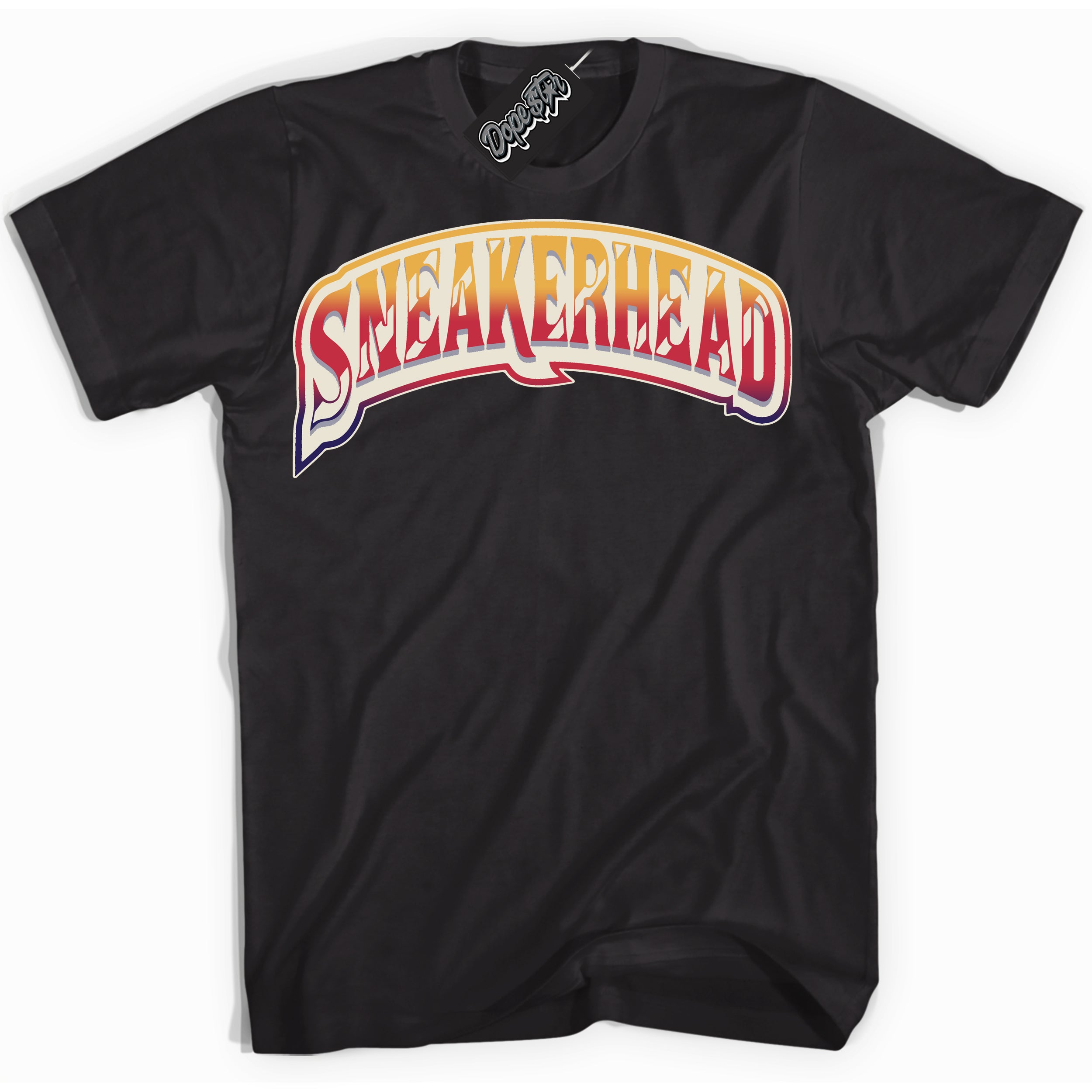 Cool Black Shirt with “ Sneakerhead” design that perfectly matches J Balvin Sunset 3s Jordans.