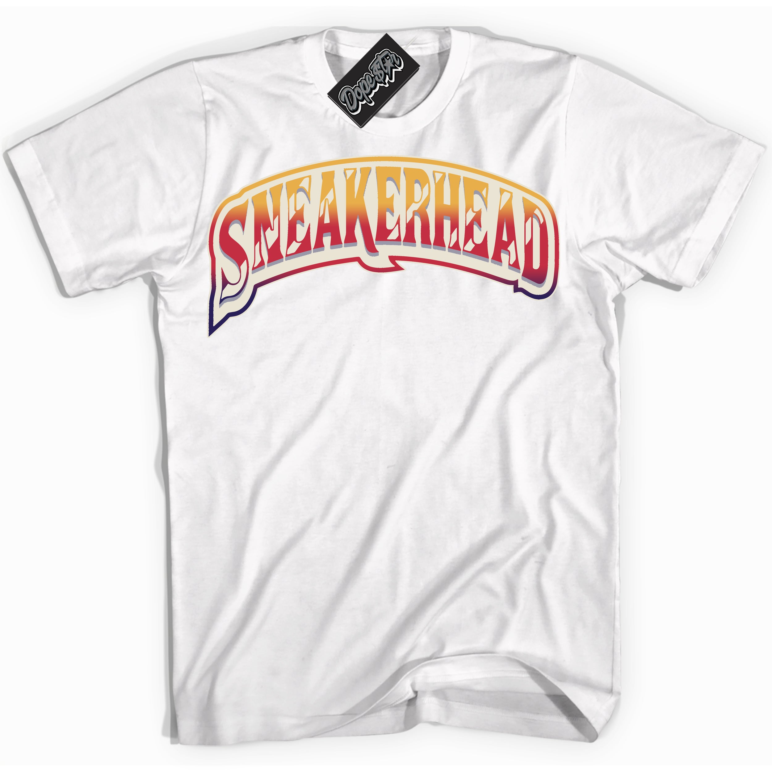 Cool White Shirt with “ Sneakerhead” design that perfectly matches J Balvin Sunset 3s Jordans.