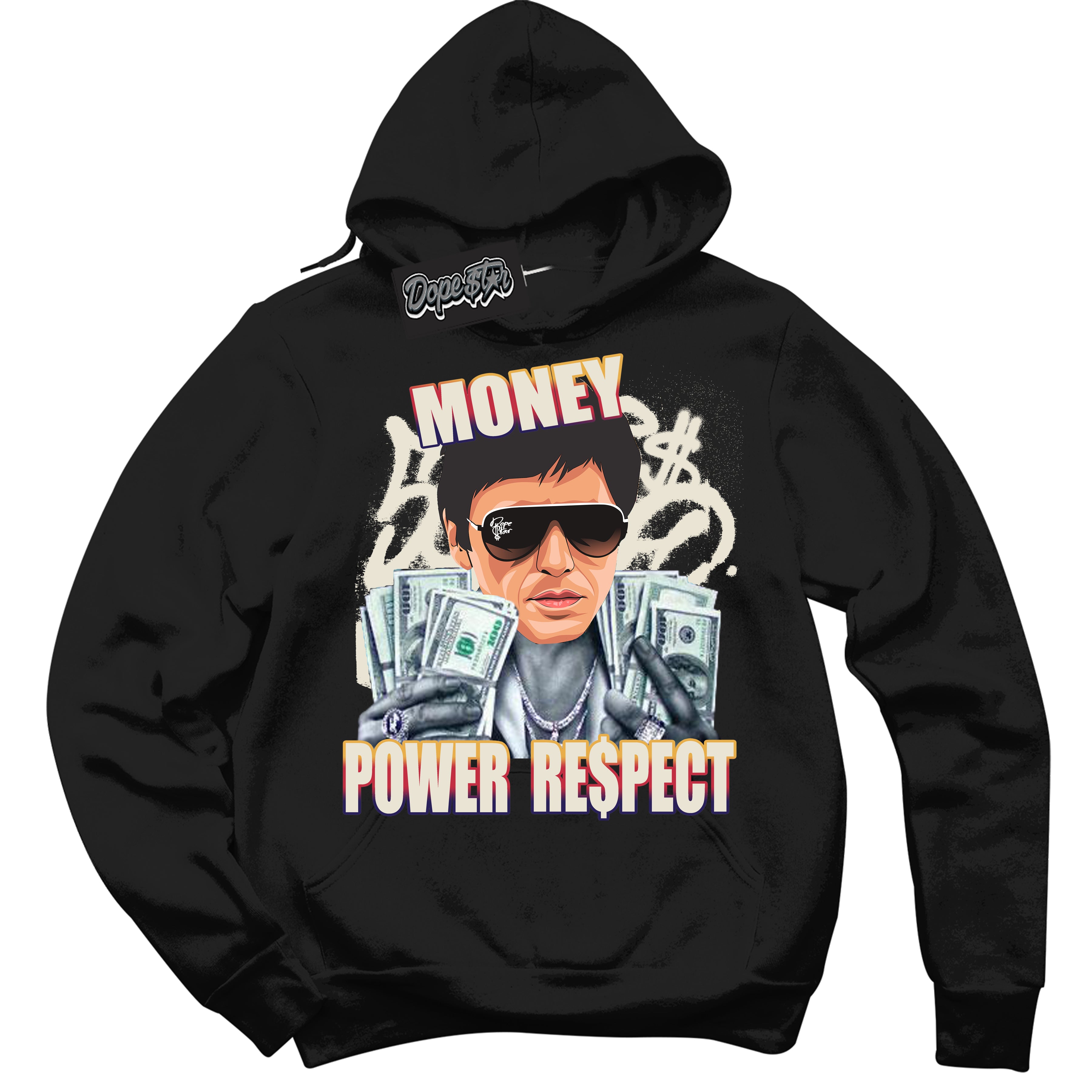 Cool Black Hoodie with “ Tony Montana ” design that Perfectly Matches J Balvin Sunset 3s Jordans.