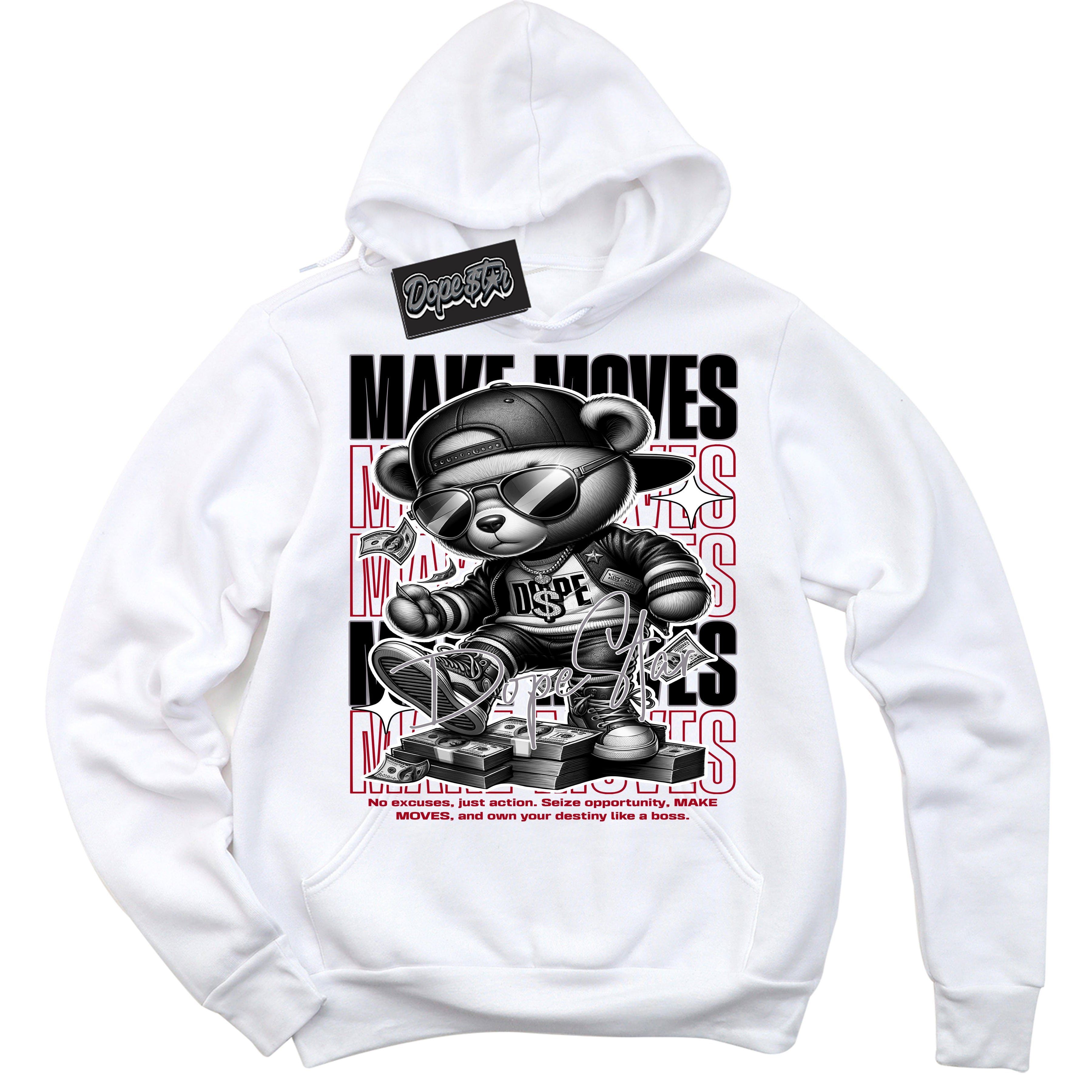 Cool White Hoodie with “ Makin Moves ” design that Perfectly Matches Bred Reimagined 4s Sneakers.